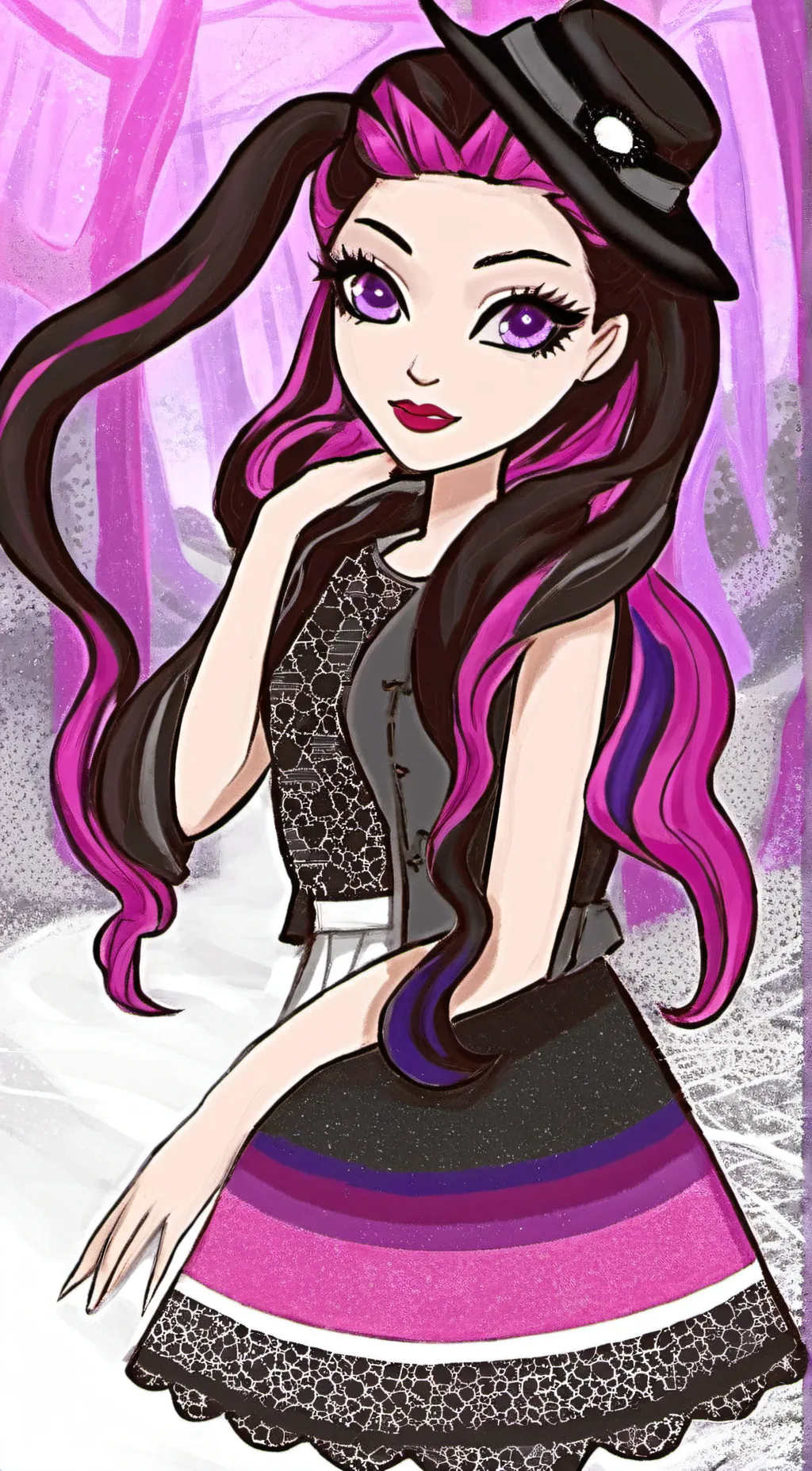 ai character: Raven Queen  background