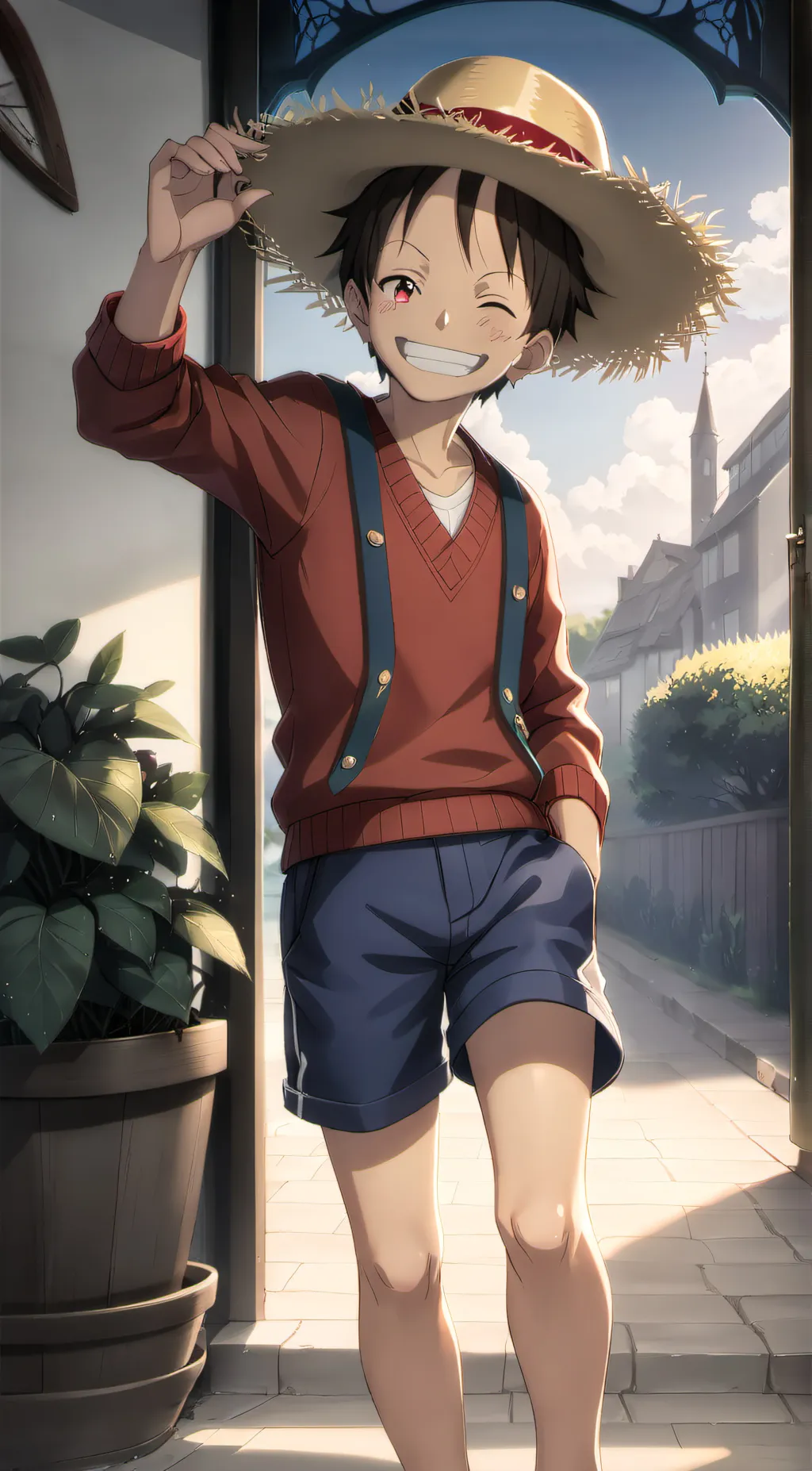 ai character: Monkey D Luffy background