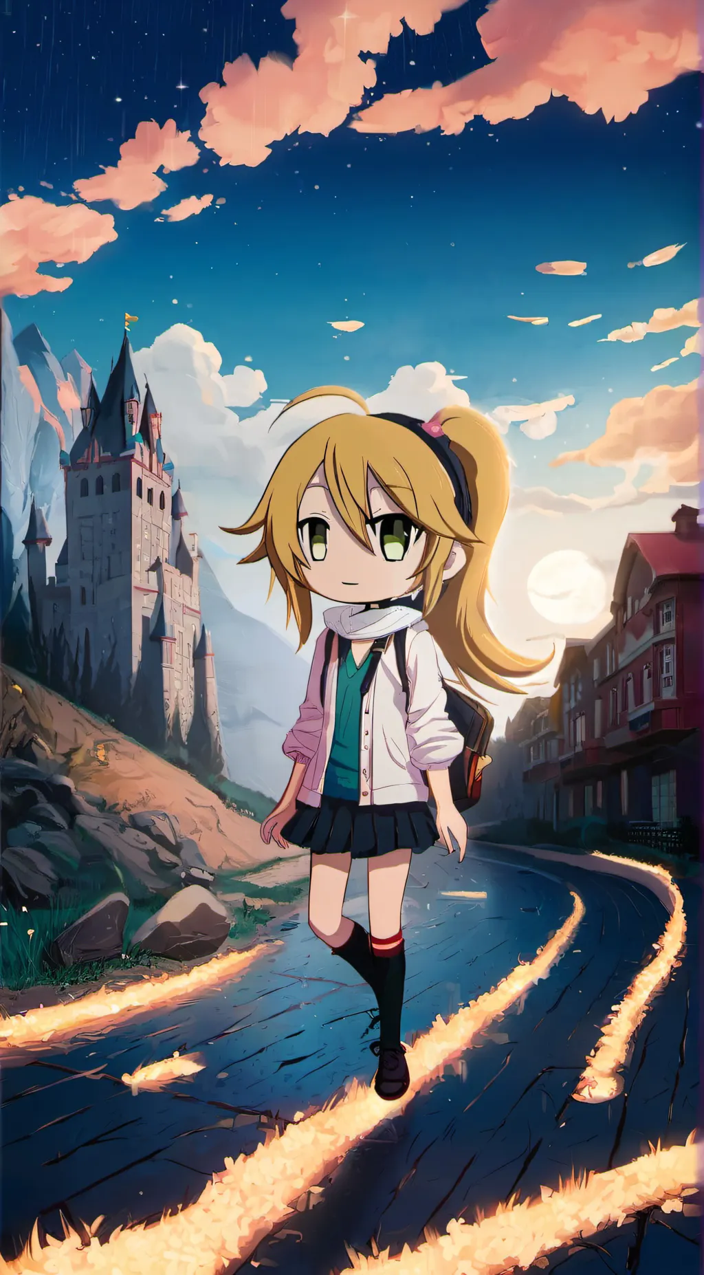 ai character: Girtter sunny background