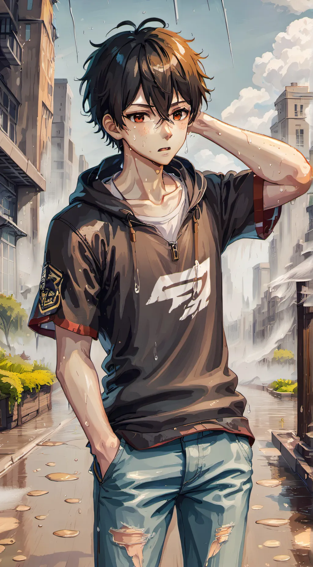 ai character: Anime boy background