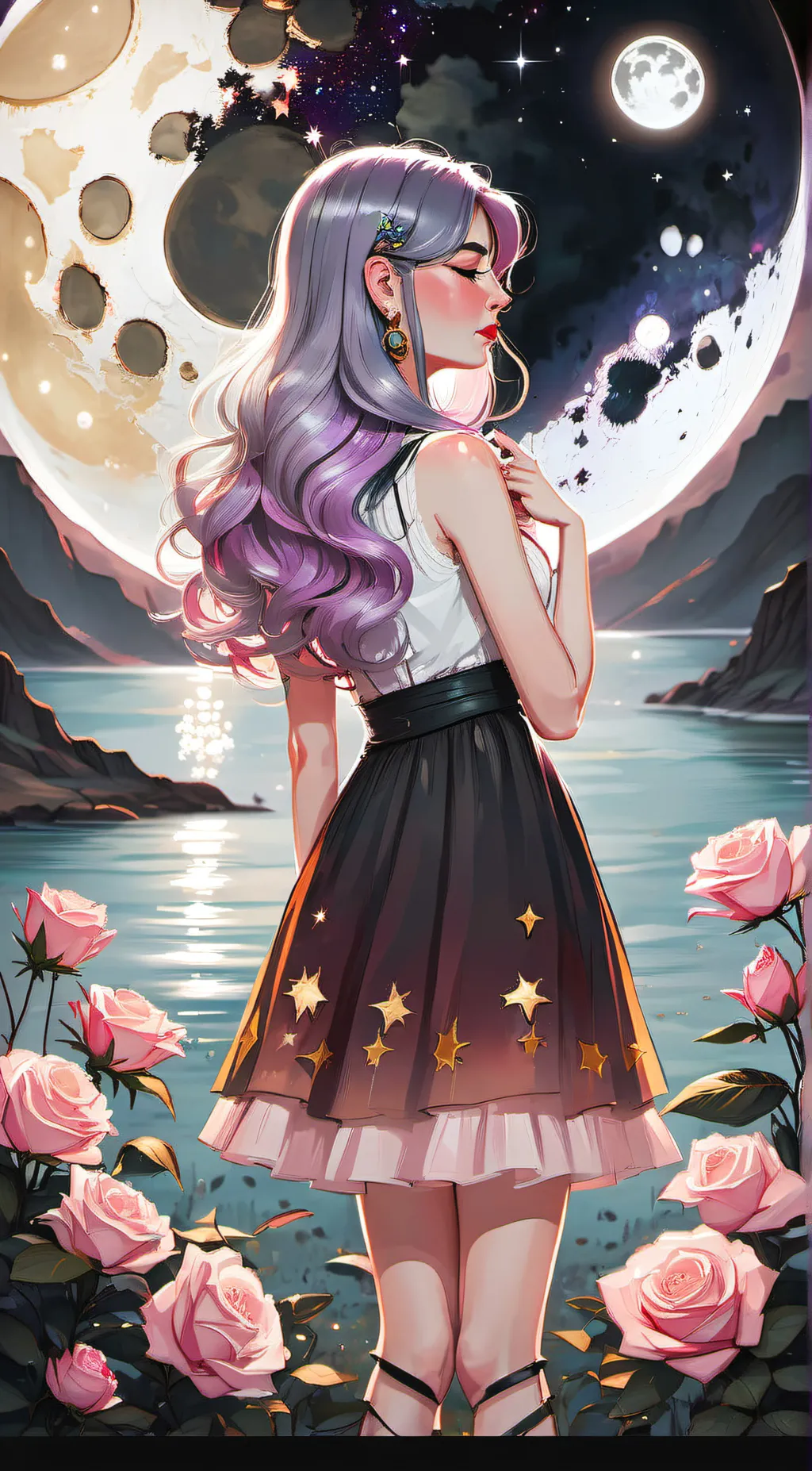 ai character: Luna rose background