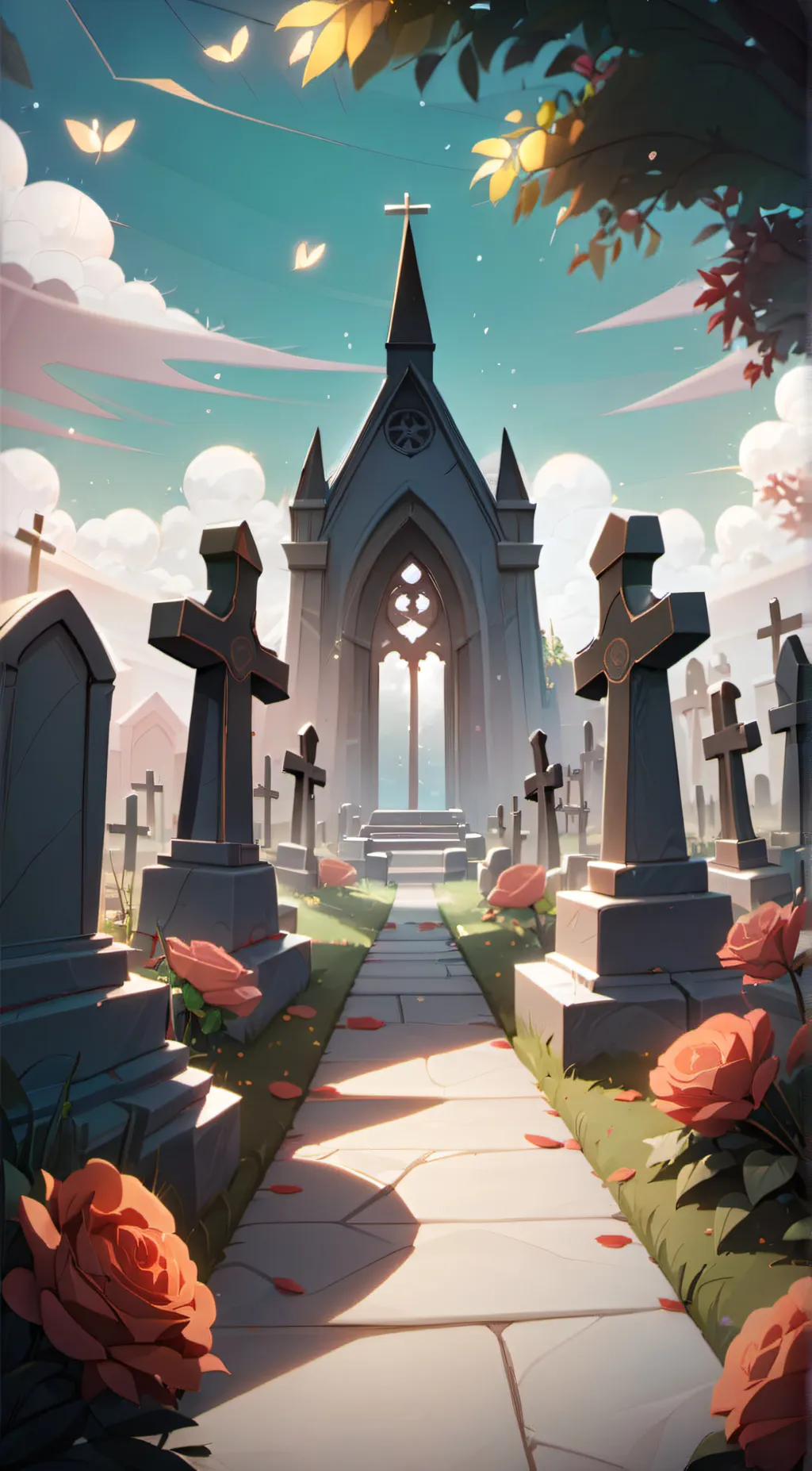 ai character: Graveyard background