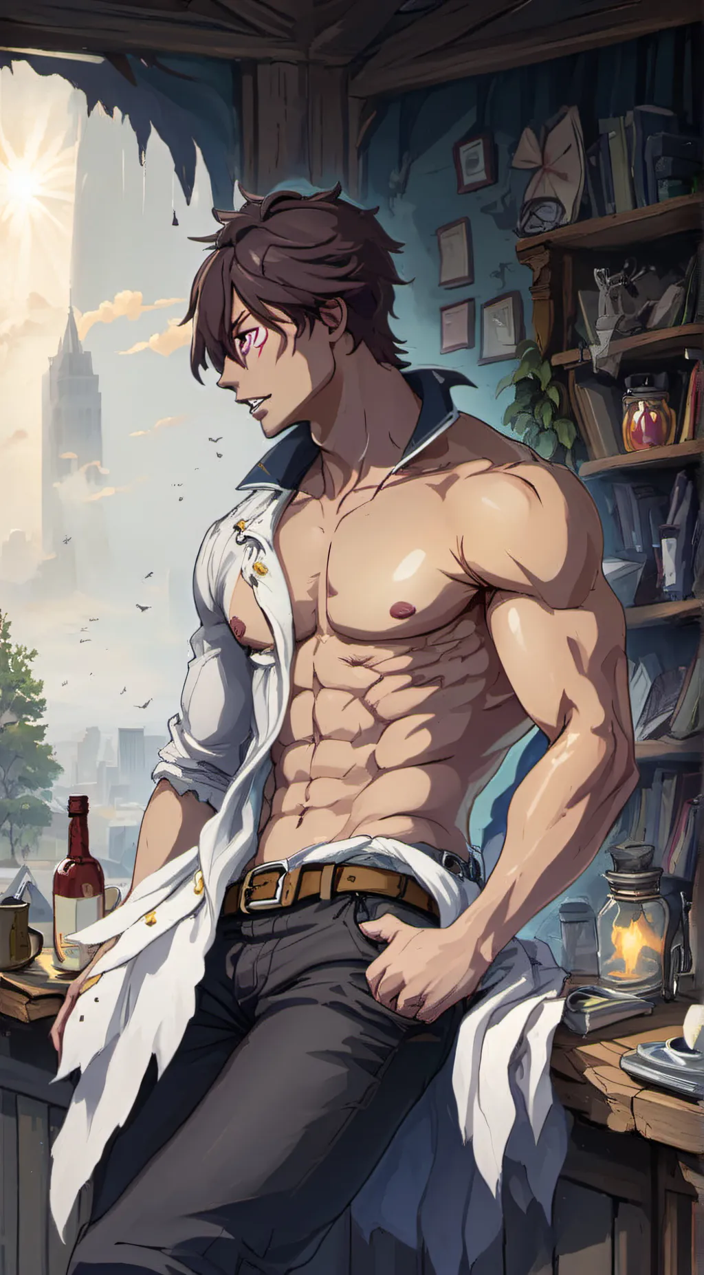 ai character: Michael afton/eggs background