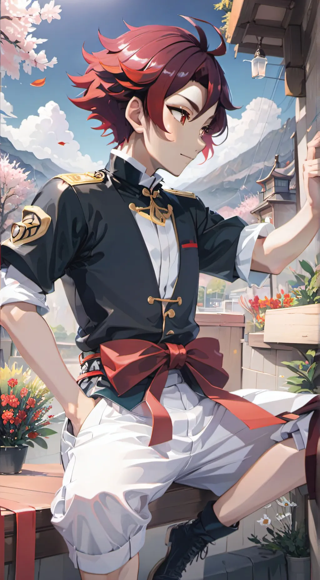 ai character: Tanjiro  background