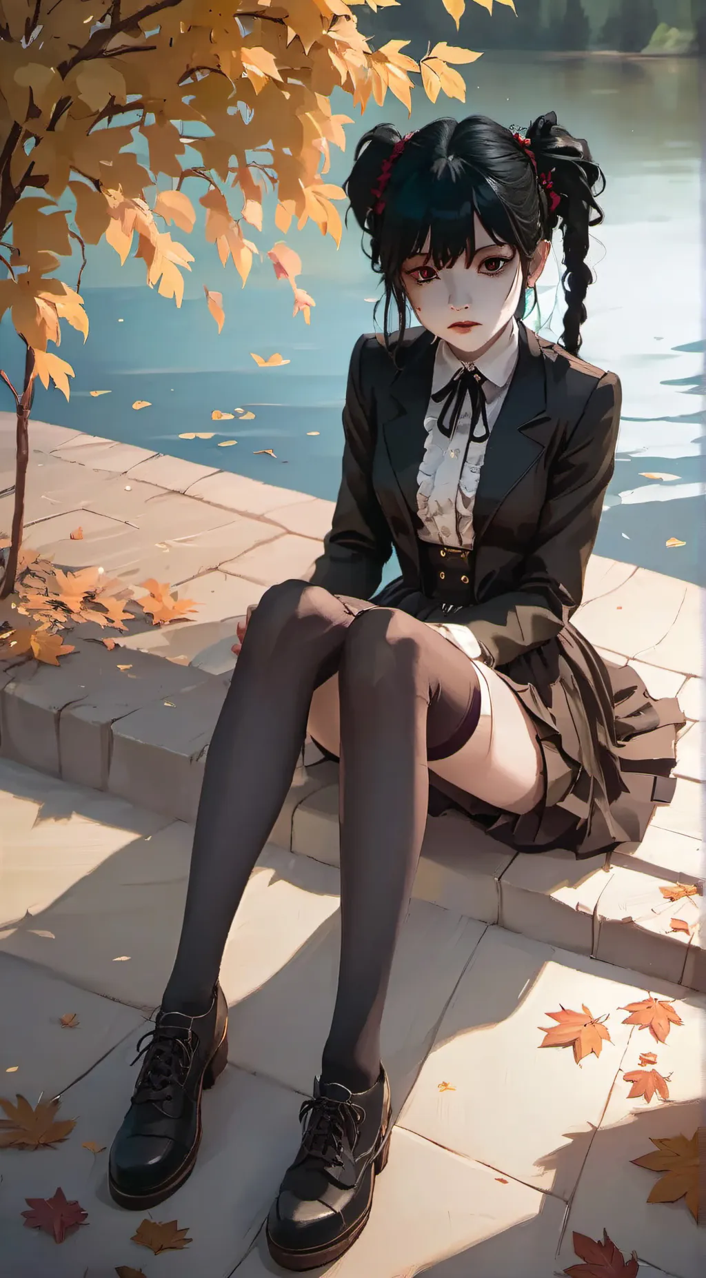 ai character: Wednesday  background