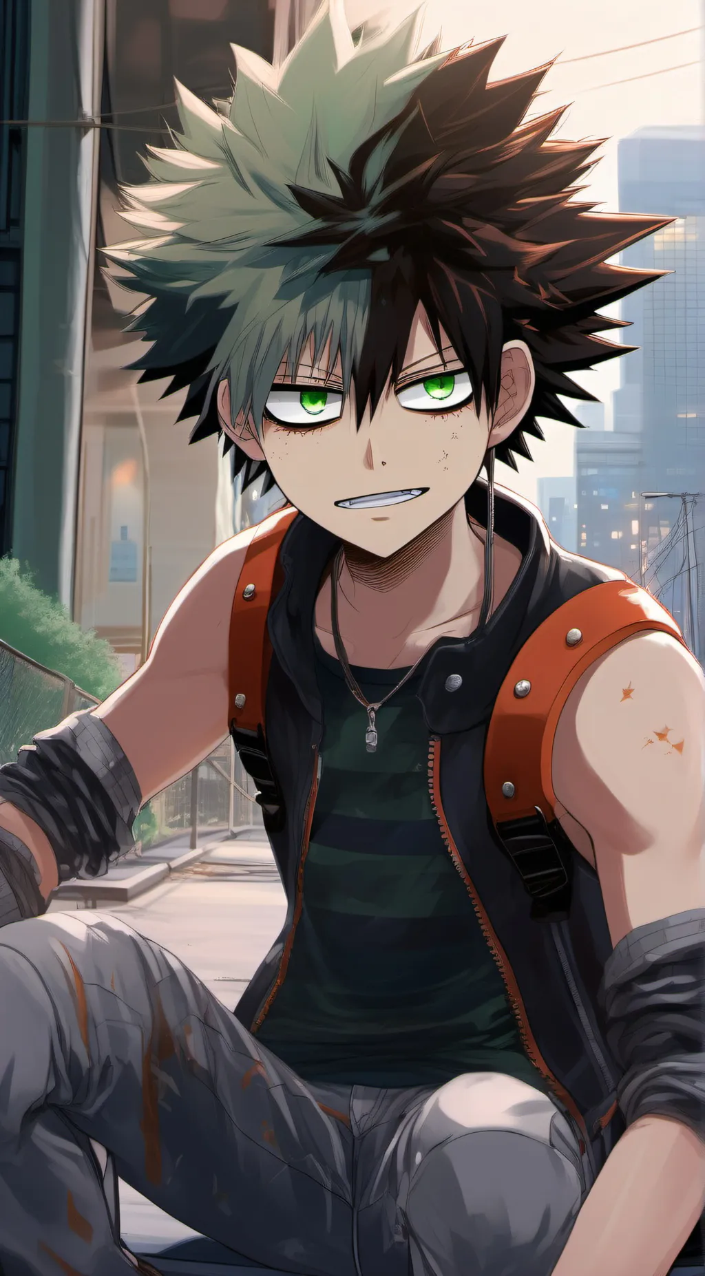 ai character: bakugo/emo background