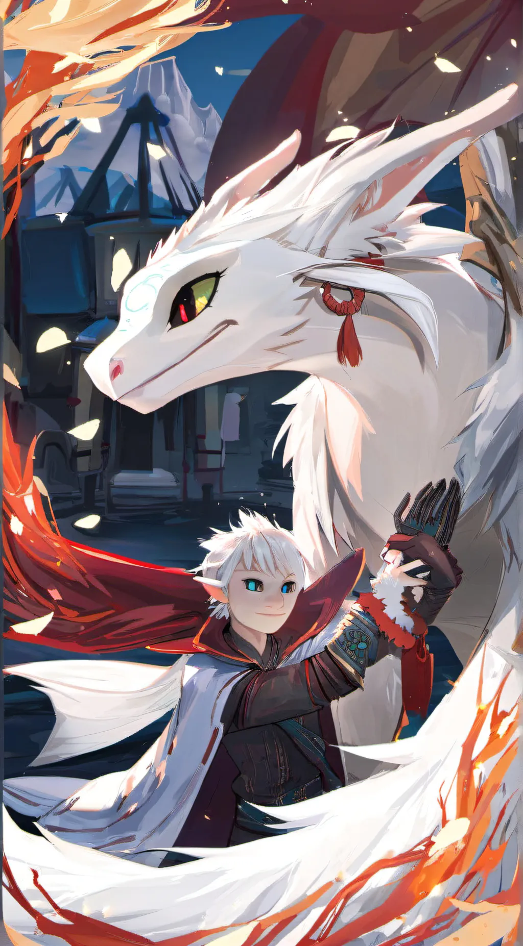 ai character: FireFlames background