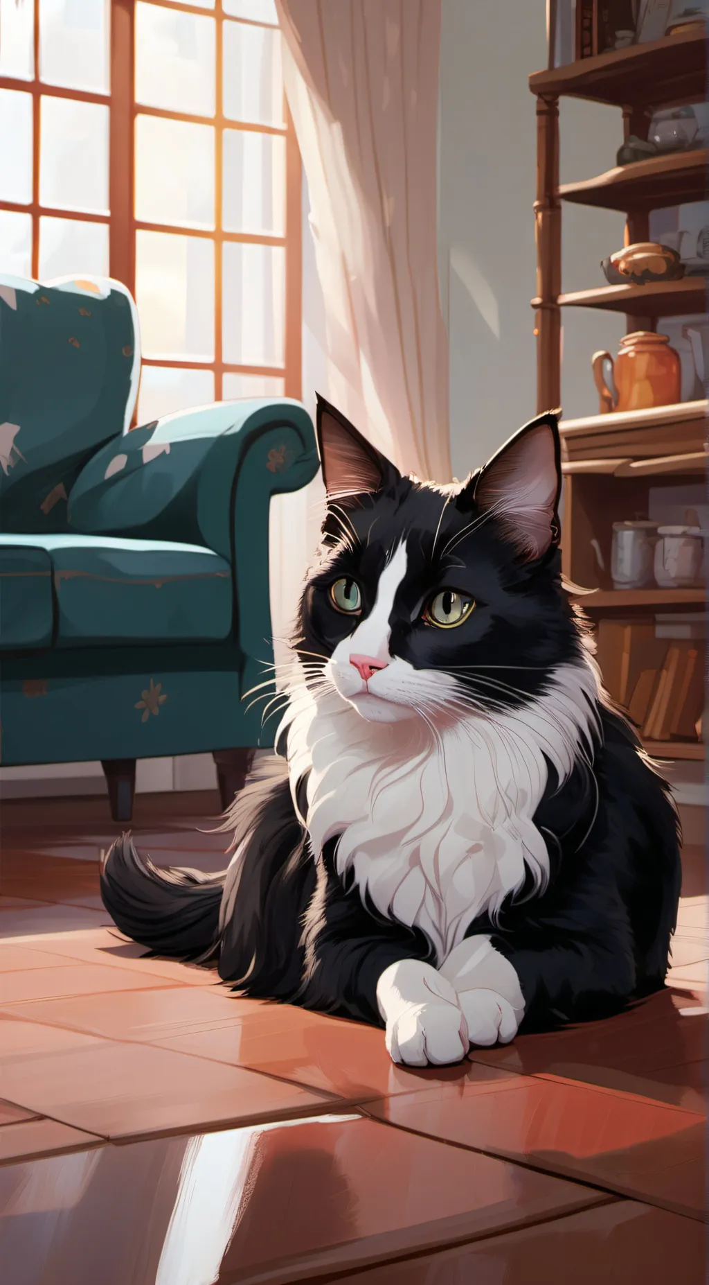 ai character: Boss the cat background