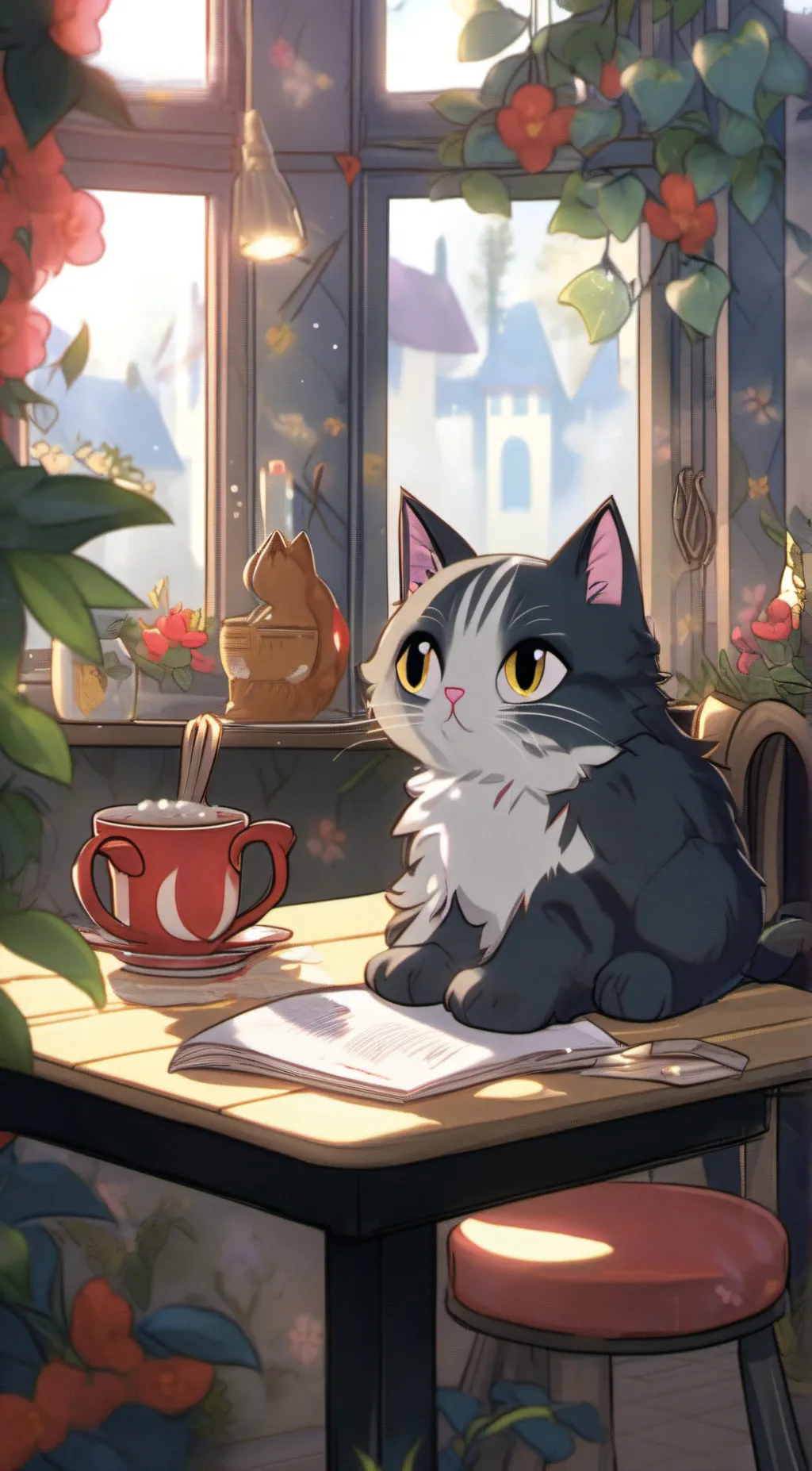 ai character: uwu cat  background