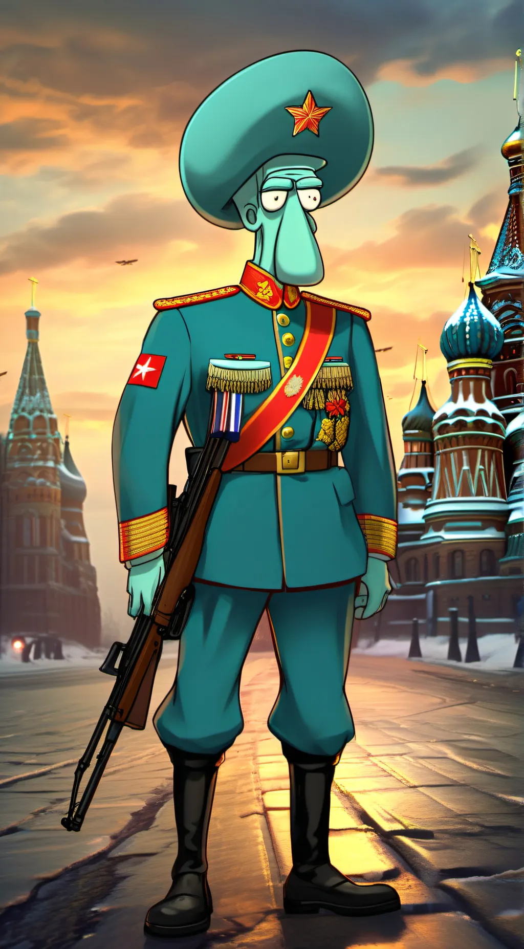 ai character: Squidward background