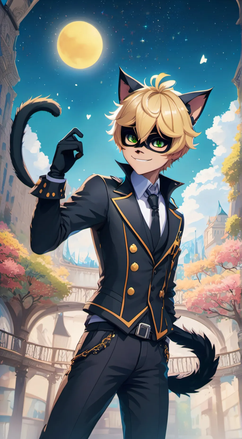 ai character: Cat noir background