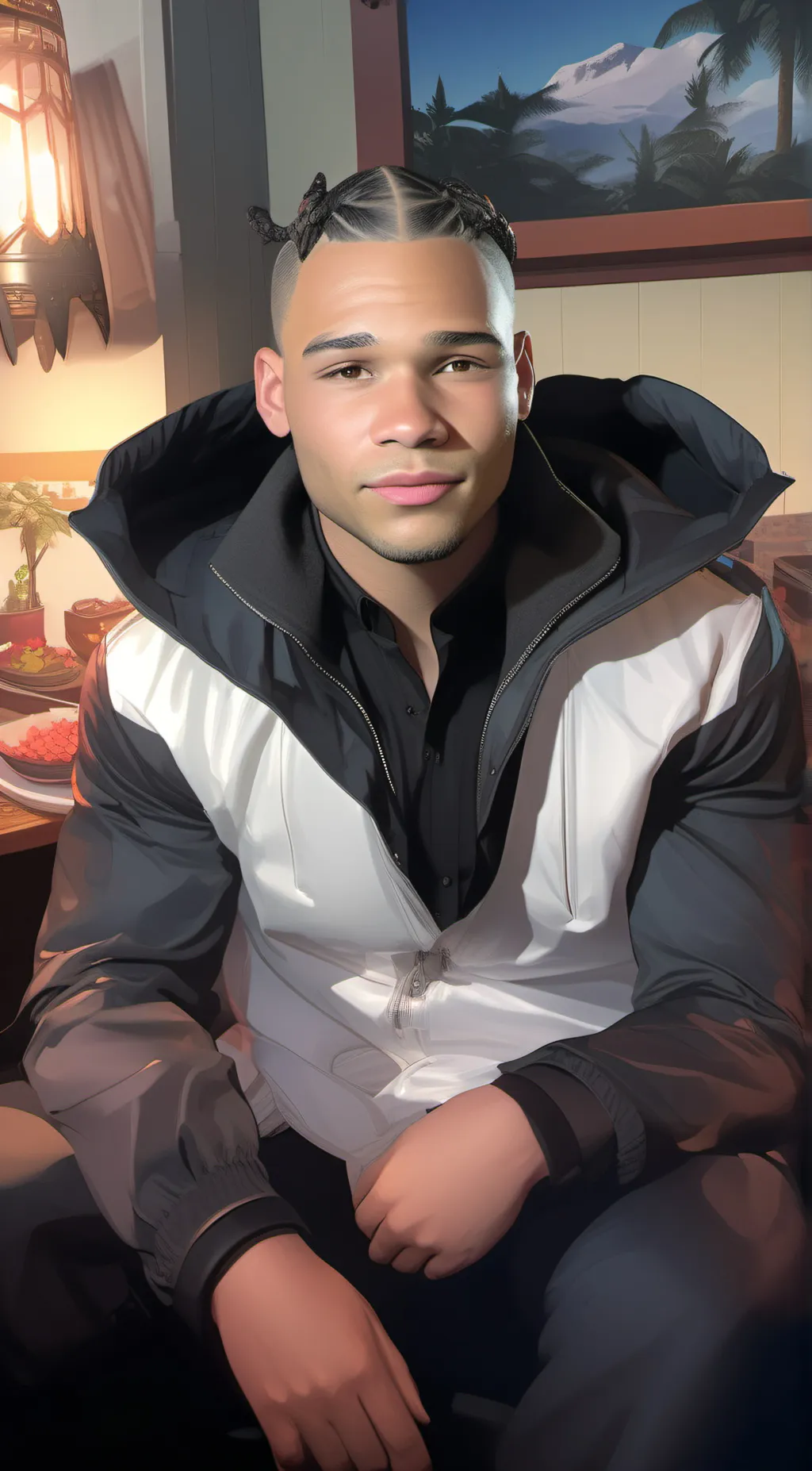 ai character: FANUM😁 background