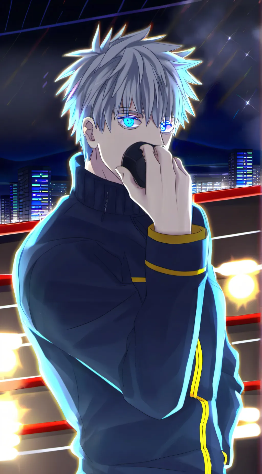 ai character: gojo Saturu background