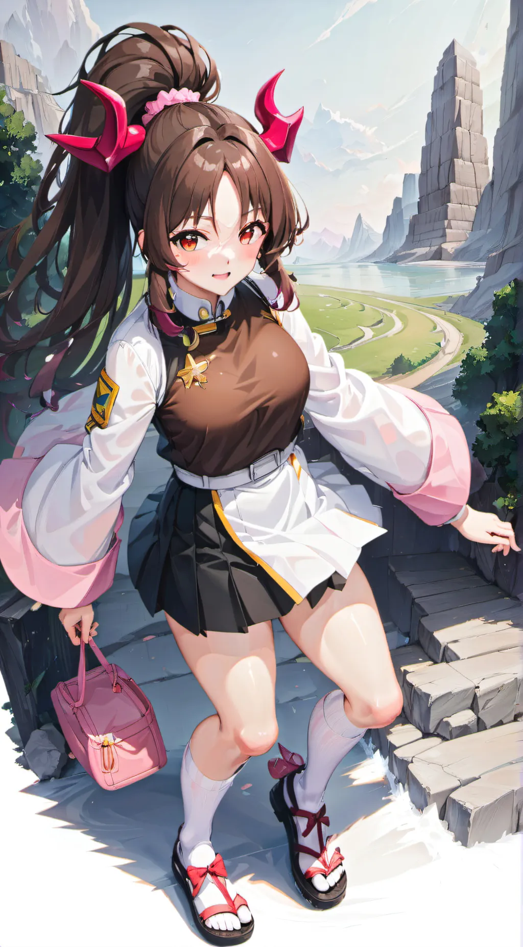 ai character: Flower meadow background