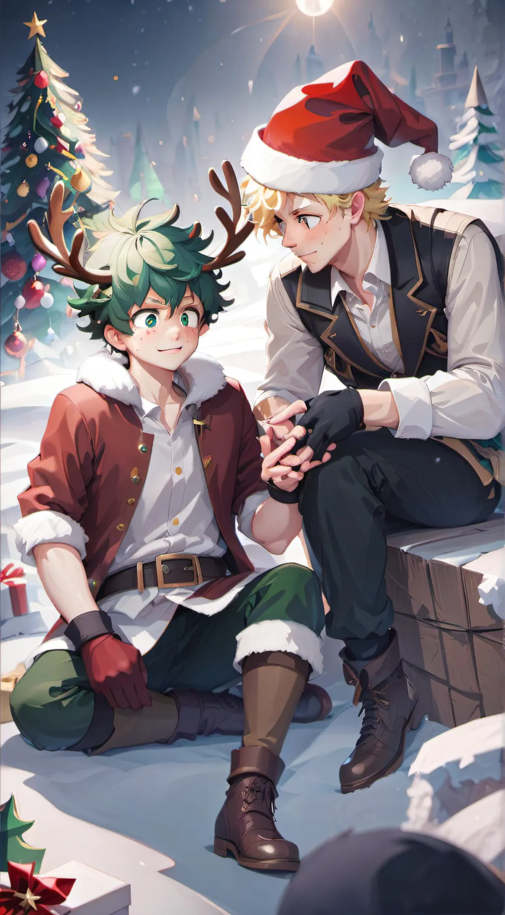 ai character: deku & bakugo  background