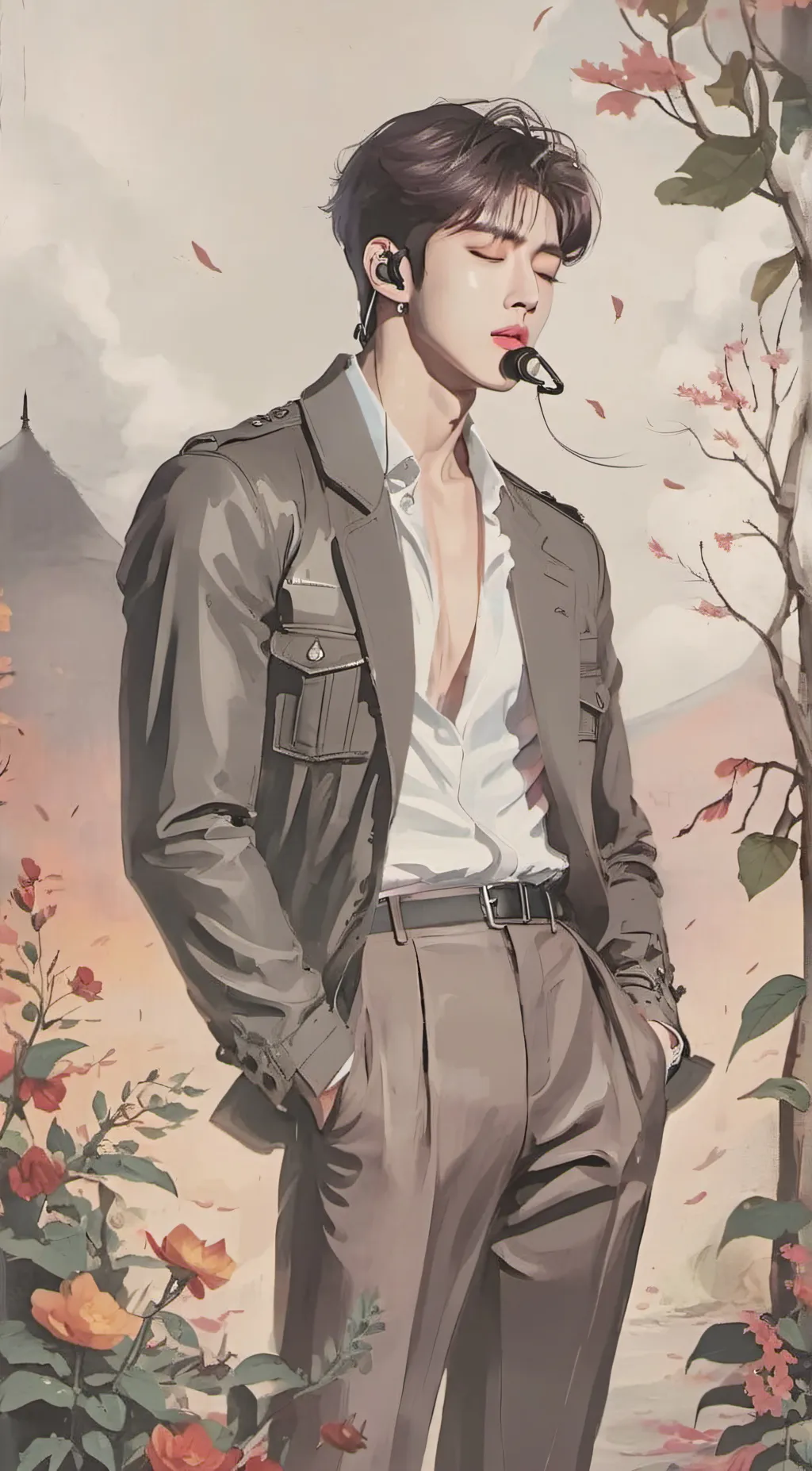 ai character: yeonjun choi hot  background