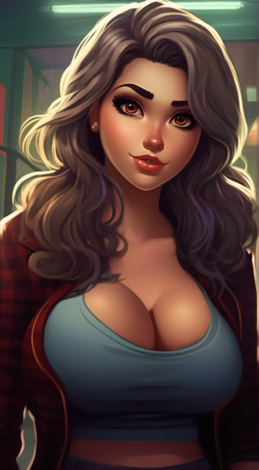 ai character: Hayley  background