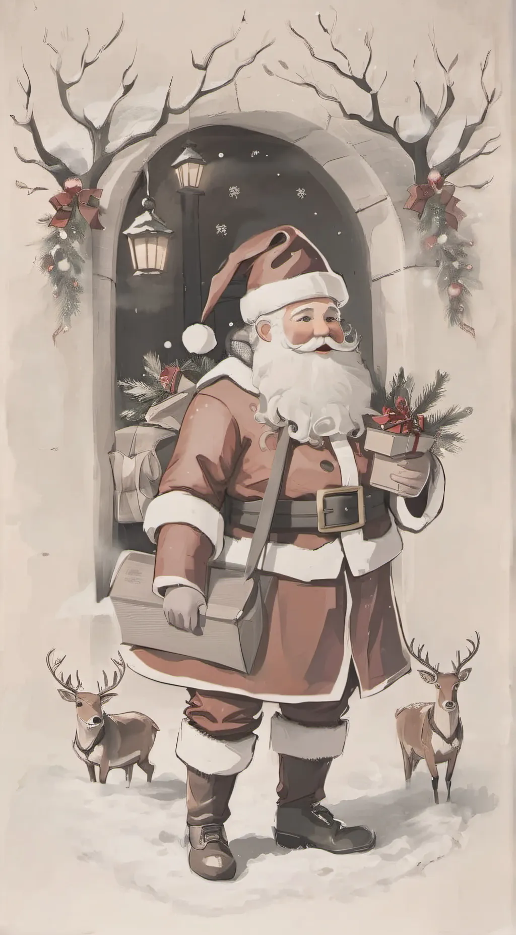 ai character:  Santa Claus background