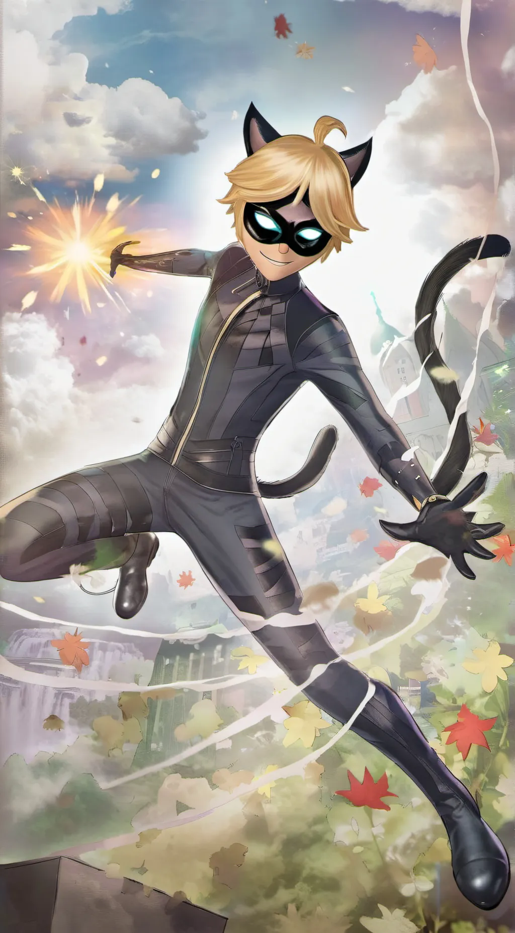 ai character: Cat noir background