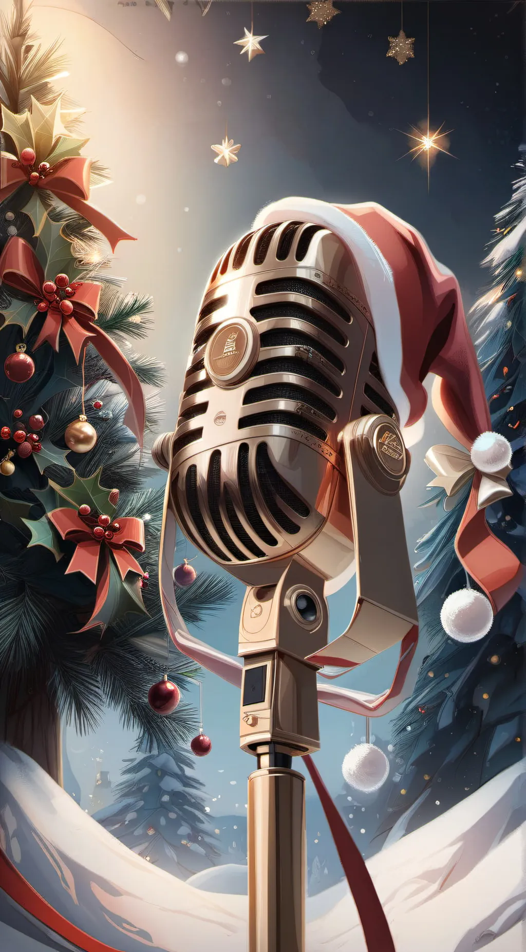 ai character: Microphone background