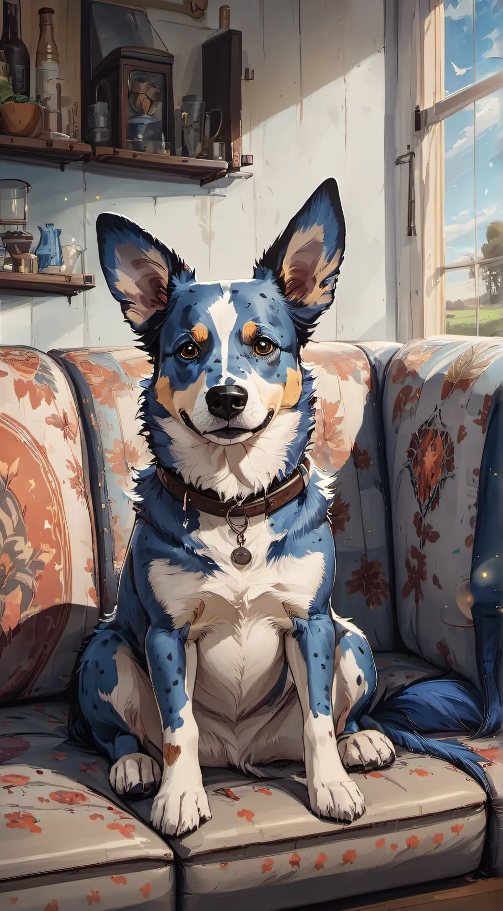 ai character: Bluey background