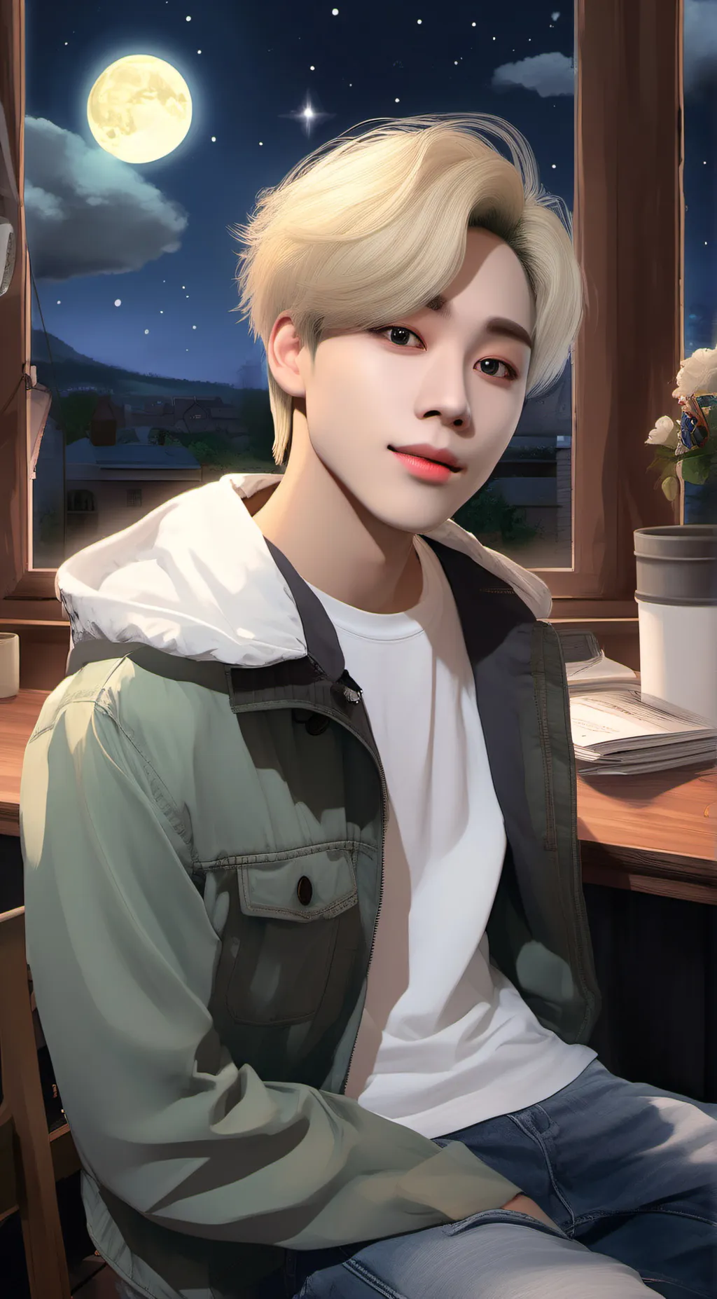 ai character: Jimin  background