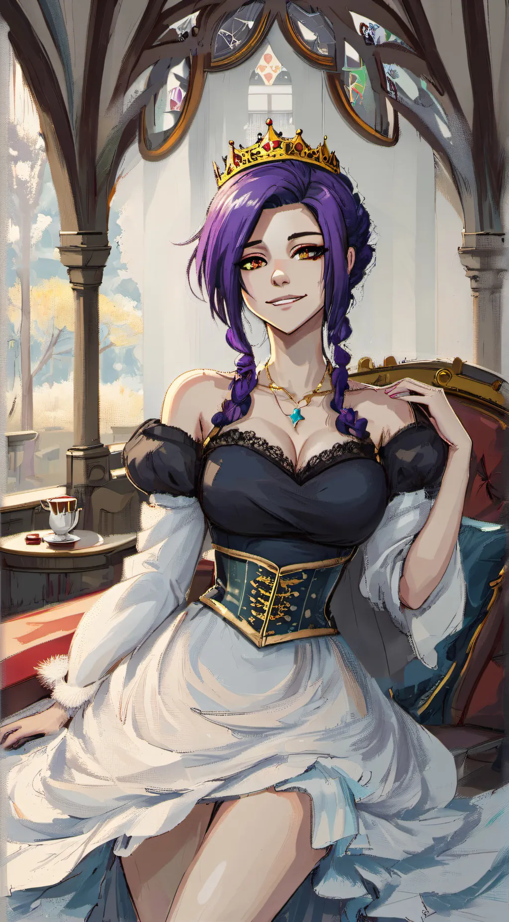 ai character: lavender background