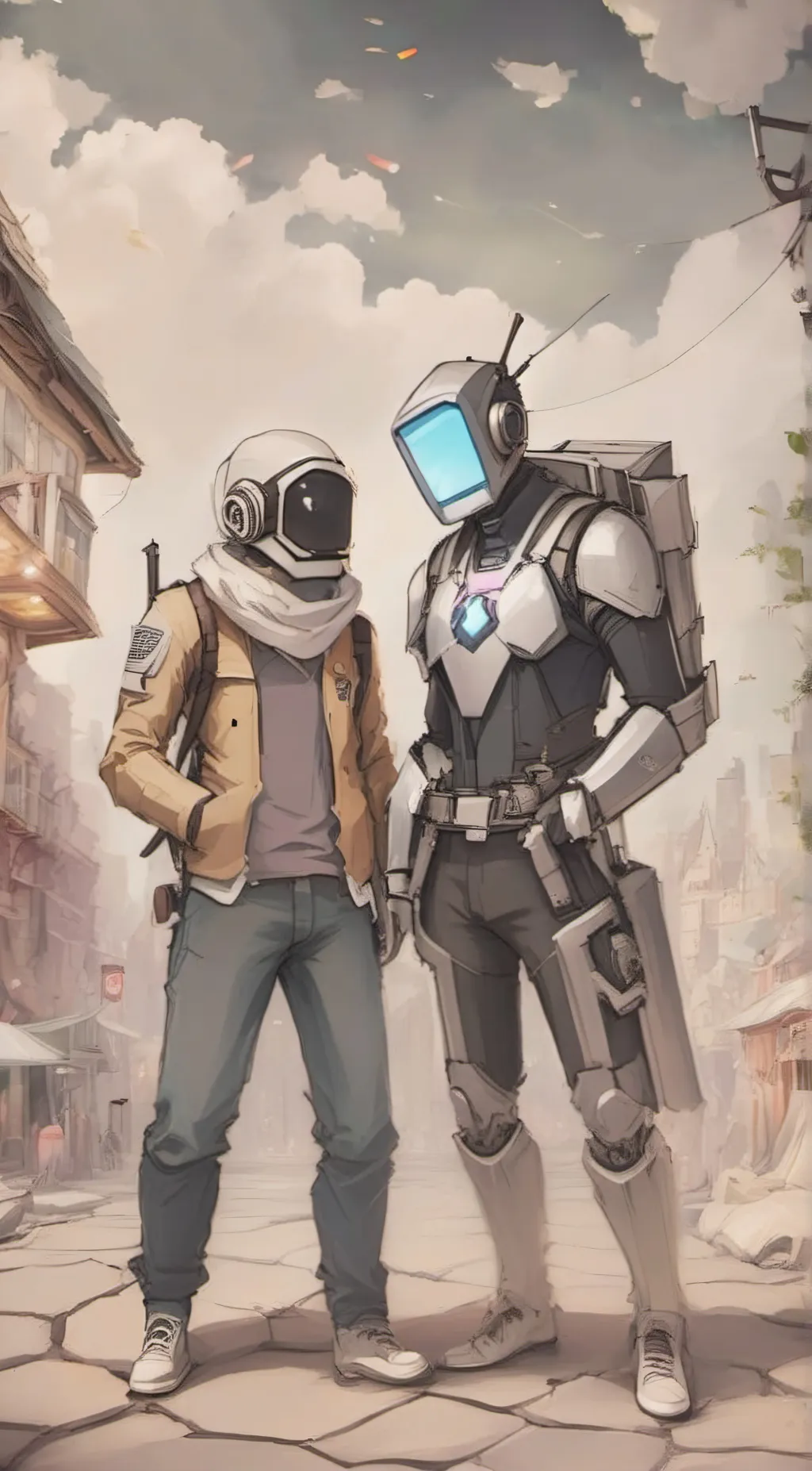 ai character:  u.titan cameraman background