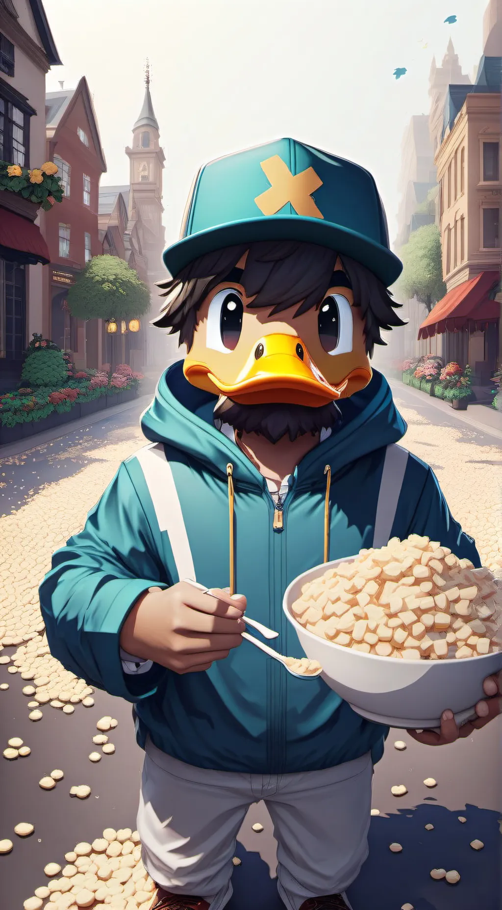 ai character: ducky background