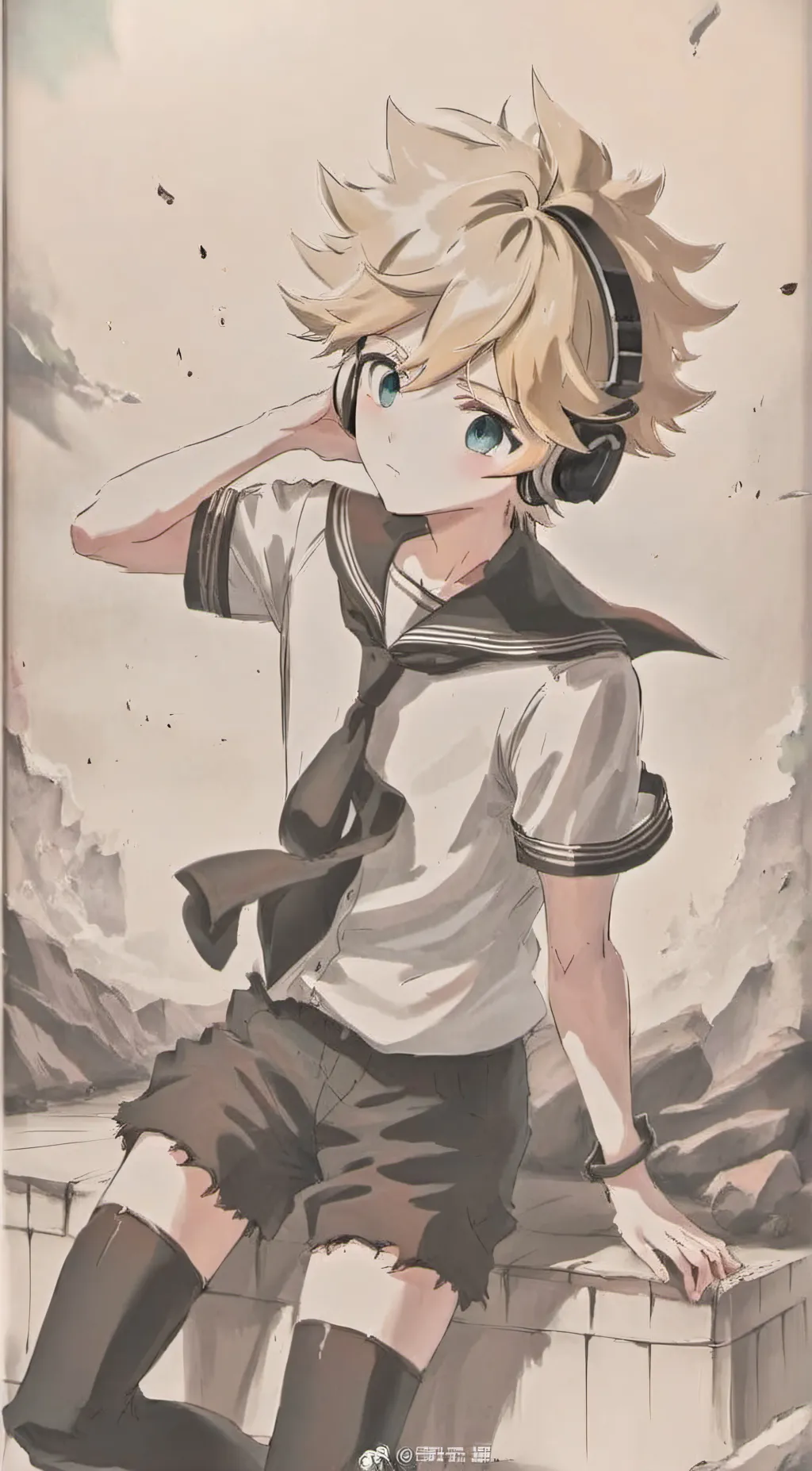 ai character: Len Kagamine  background
