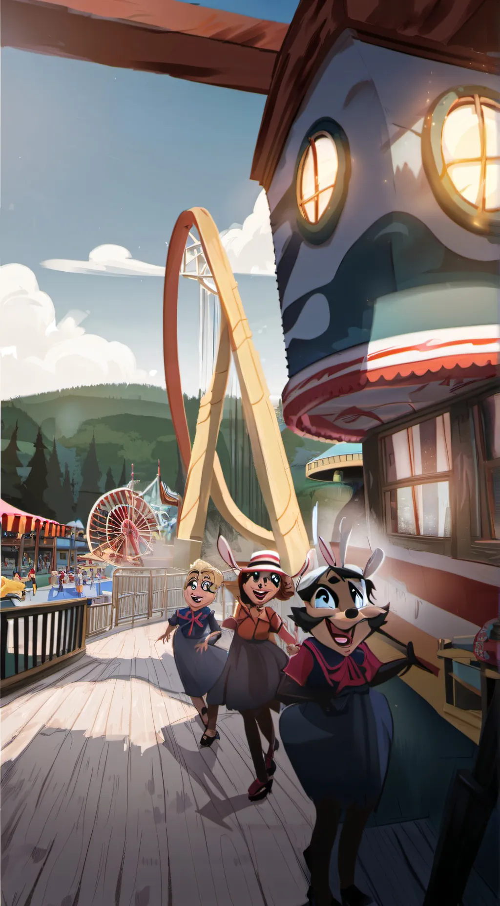 ai character: Knoebels  background