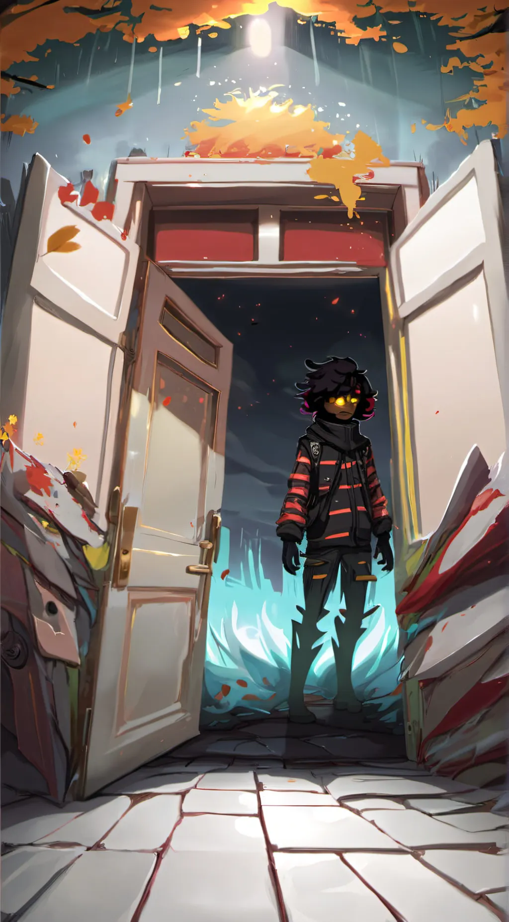 ai character: Human glitch background