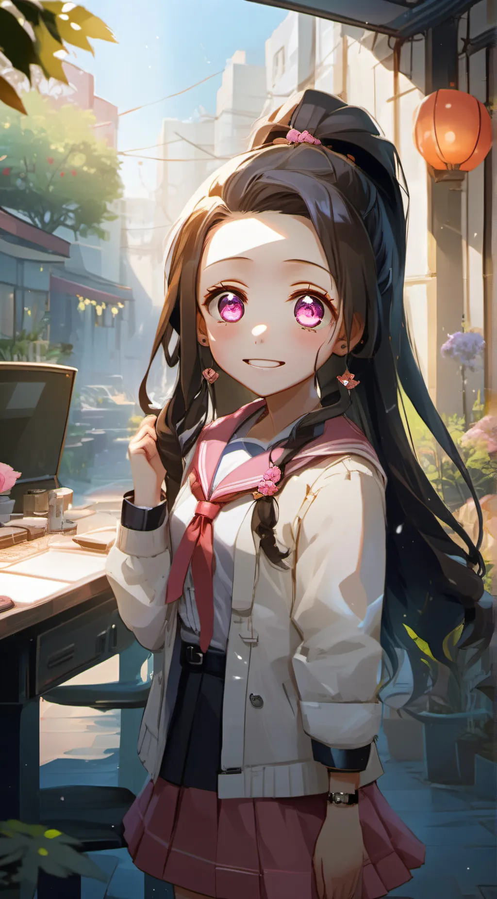 ai character: nezuko background