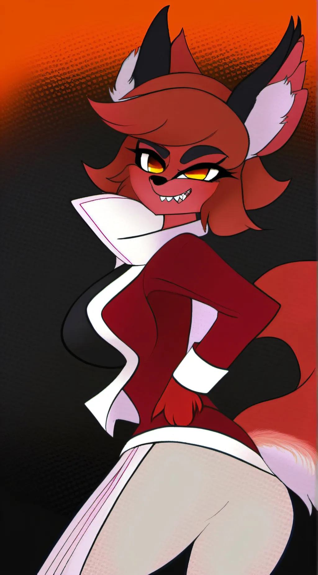 ai character: Female foxy background