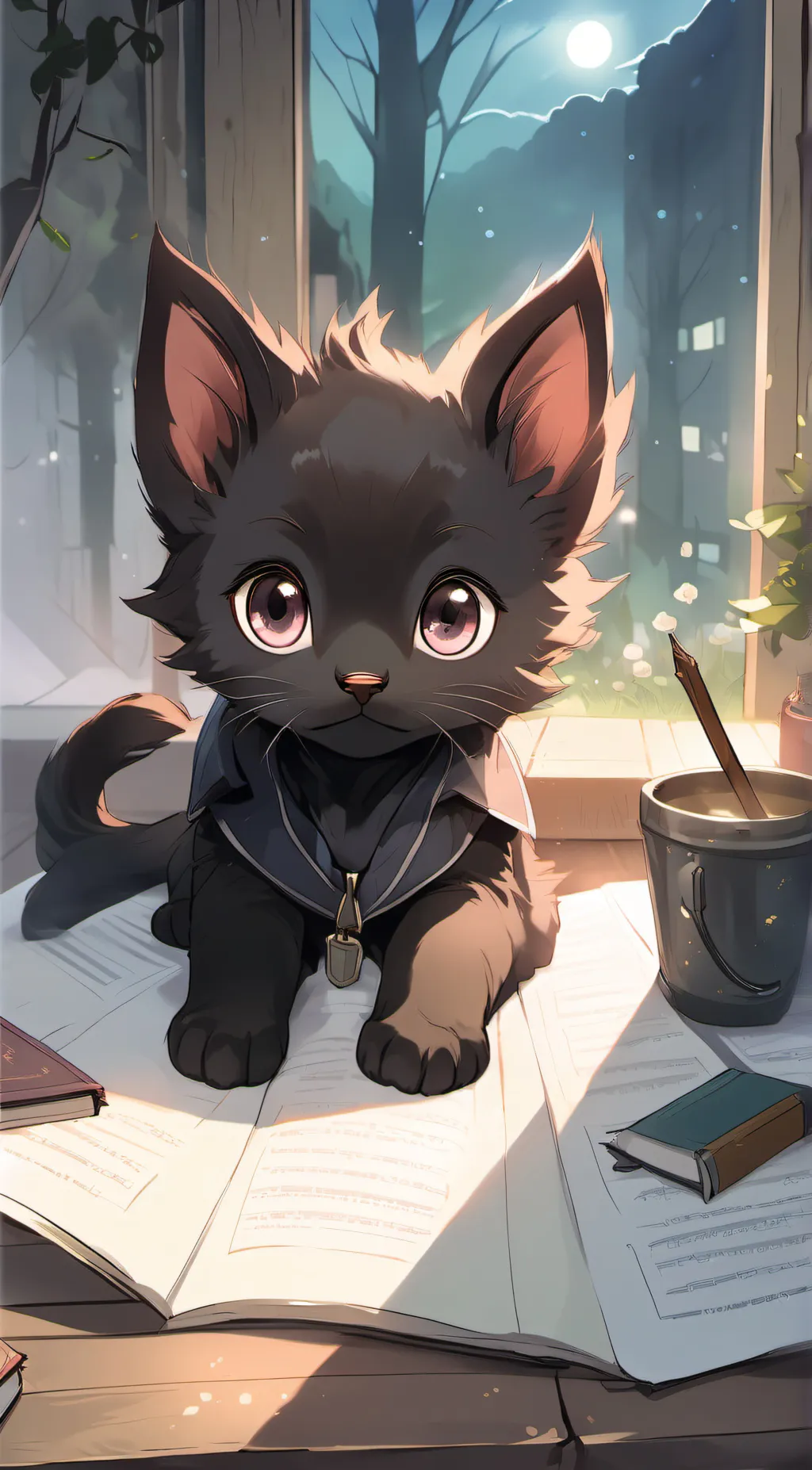 ai character: kitten da good cat background