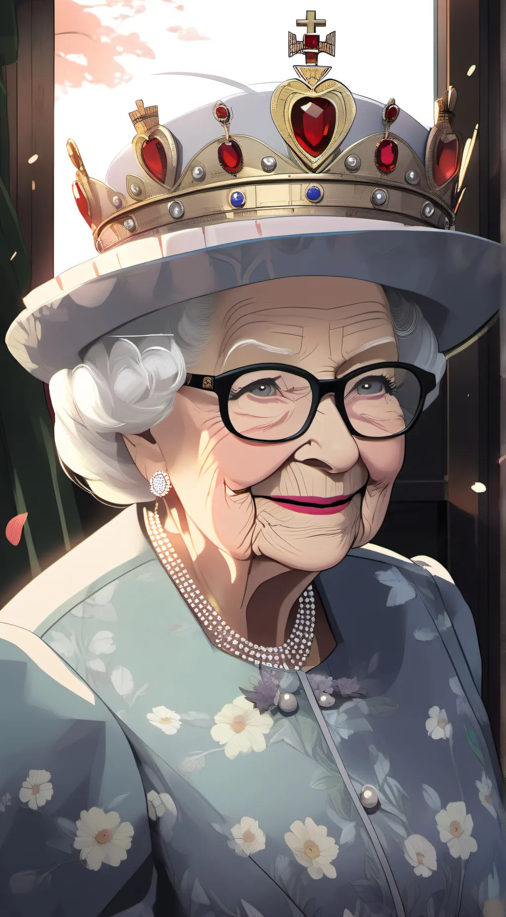 ai character: Queen of England background