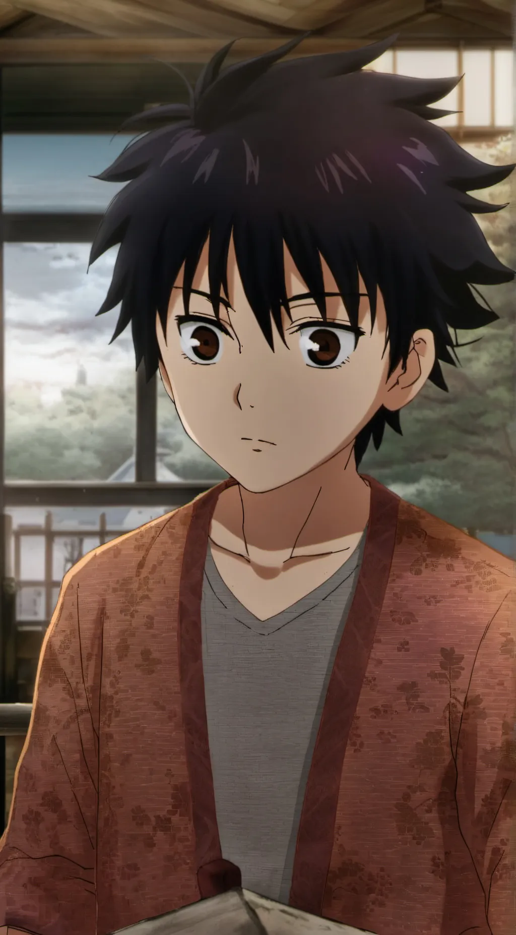 ai character: Kid megumi background