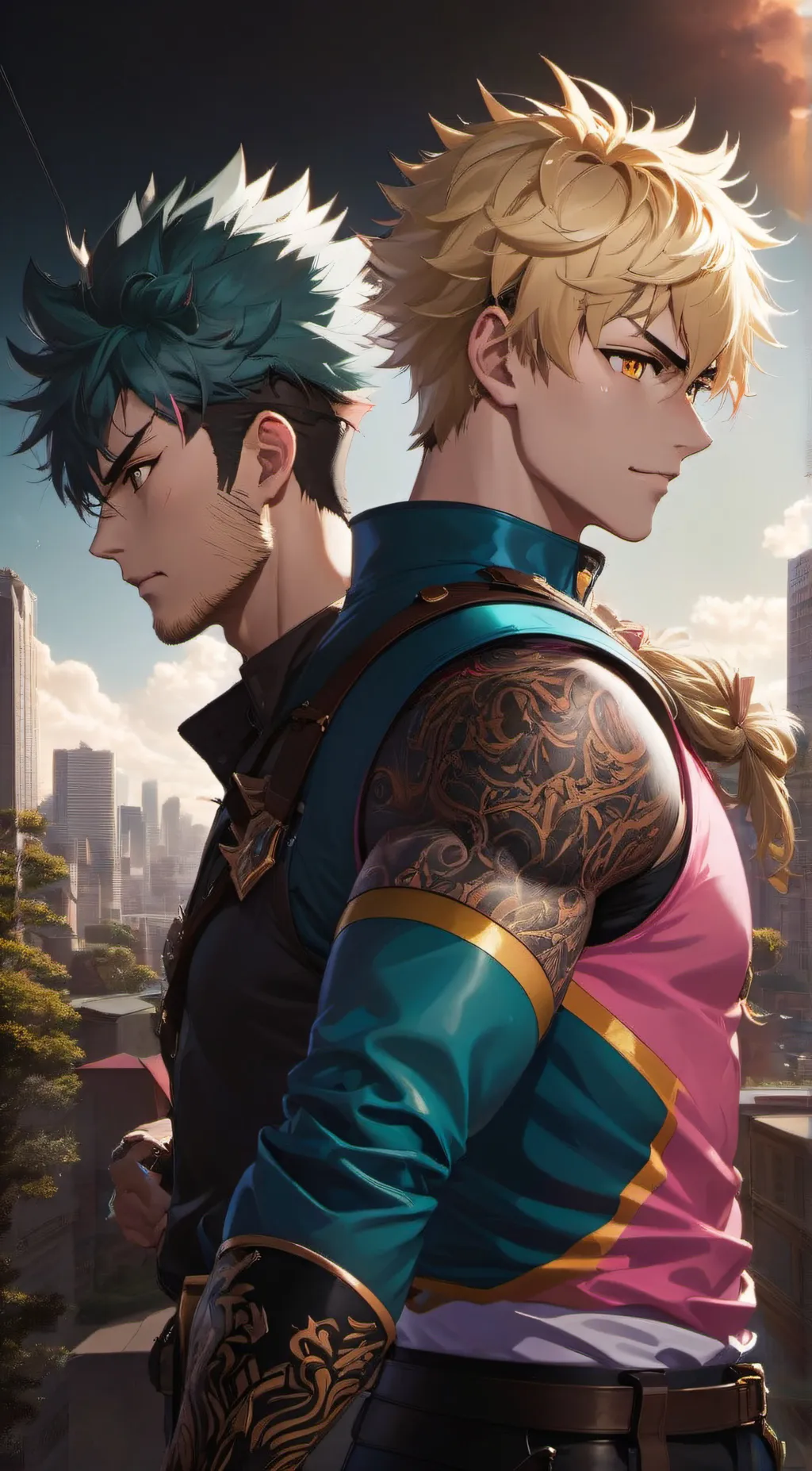 ai character: deku/bakugo background