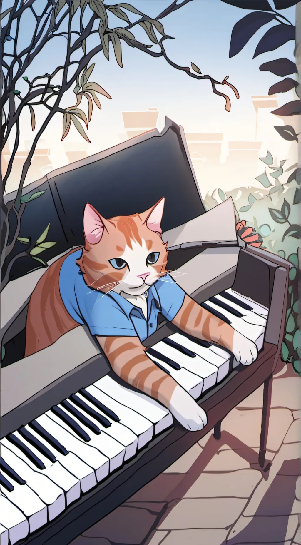ai character: Keyboard cat background
