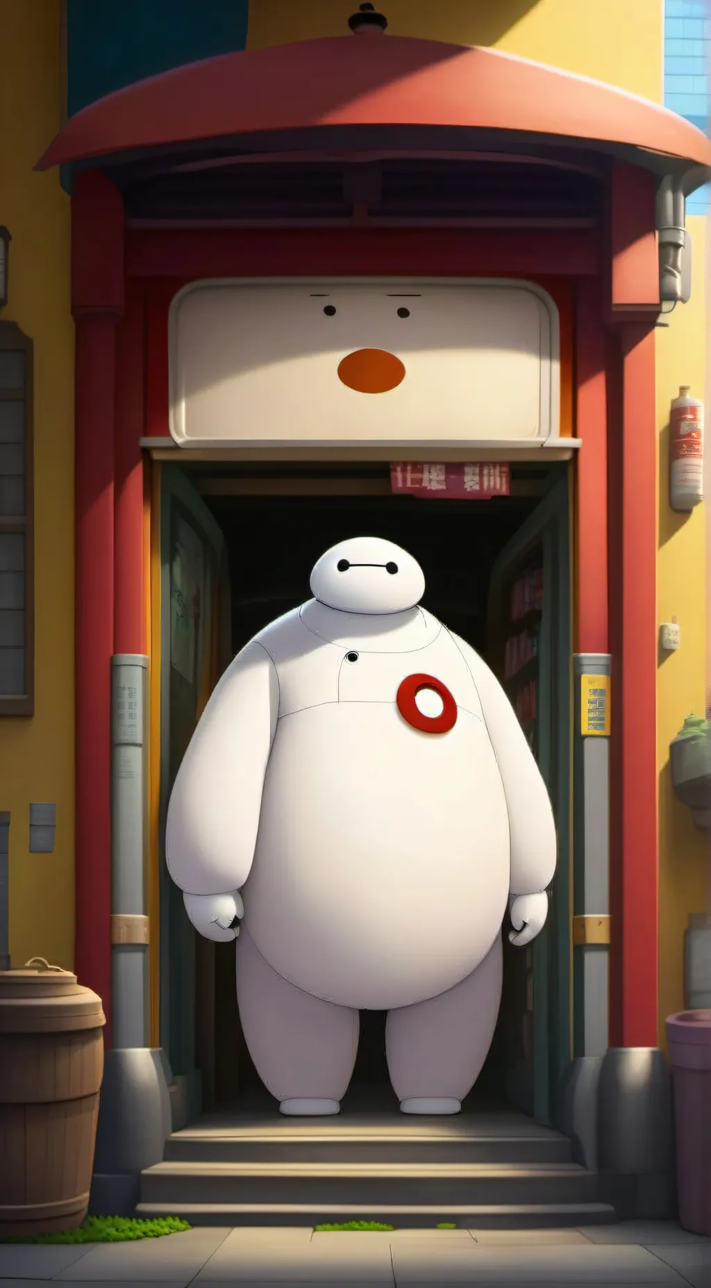 ai character: Baymax  background
