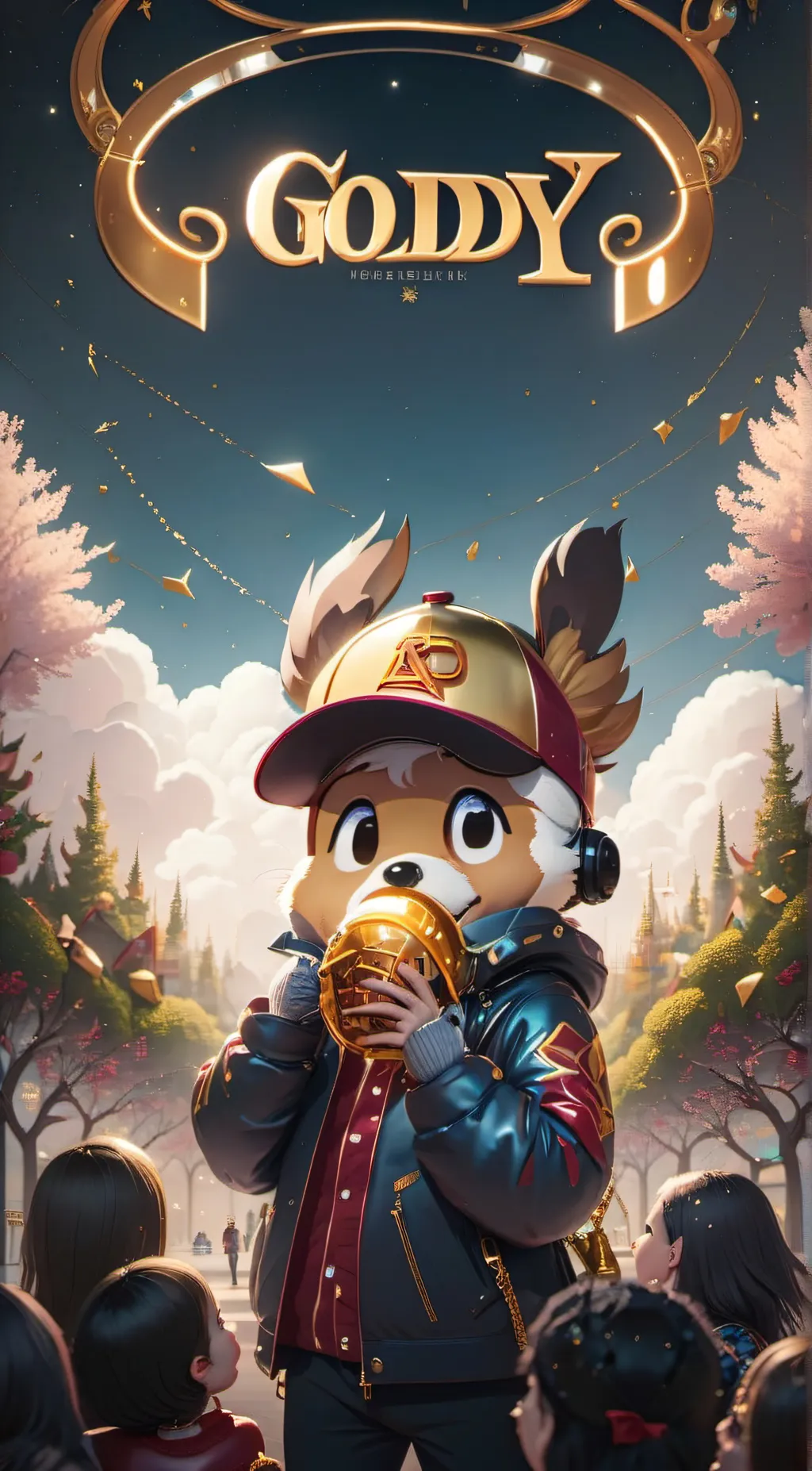 ai character: goldy background