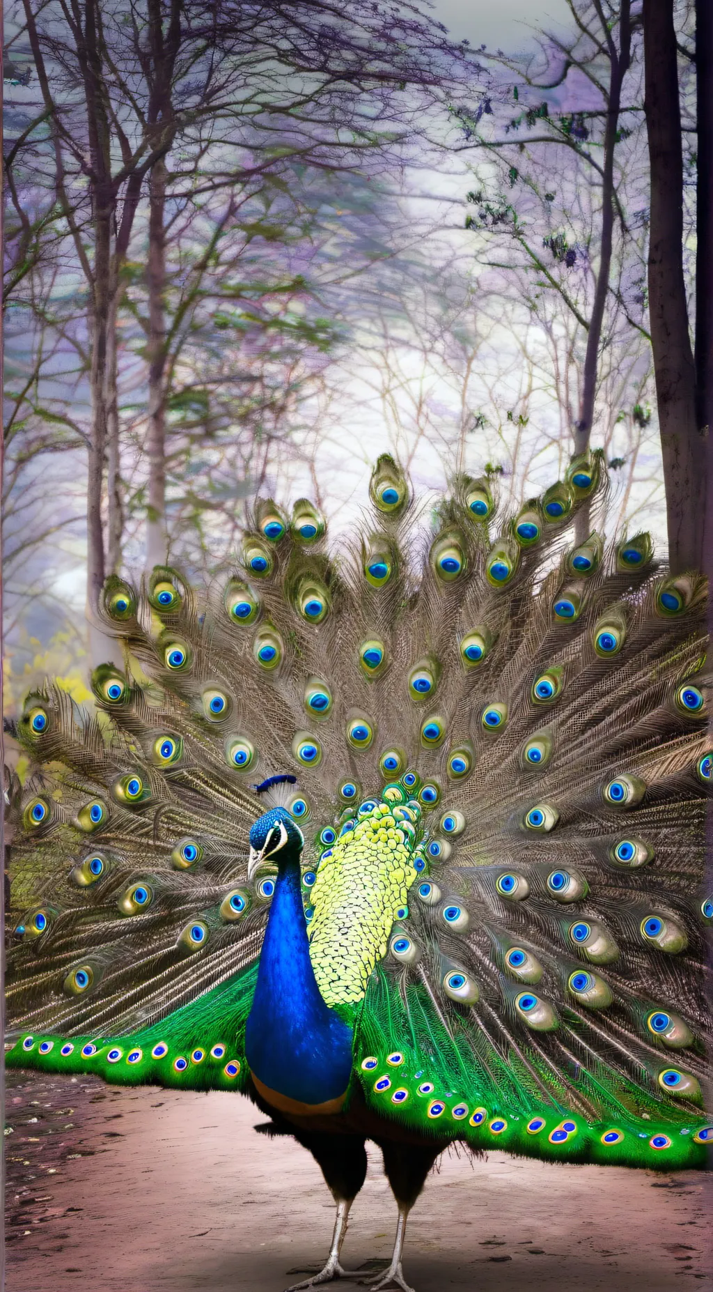 ai character: male peacock background