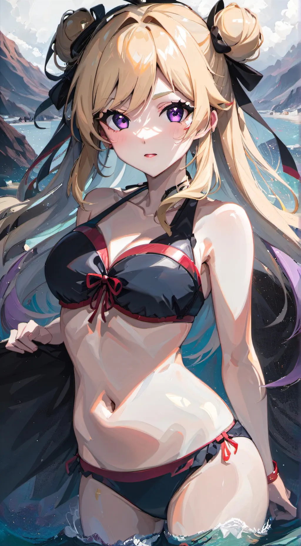 ai character: purple eyes background