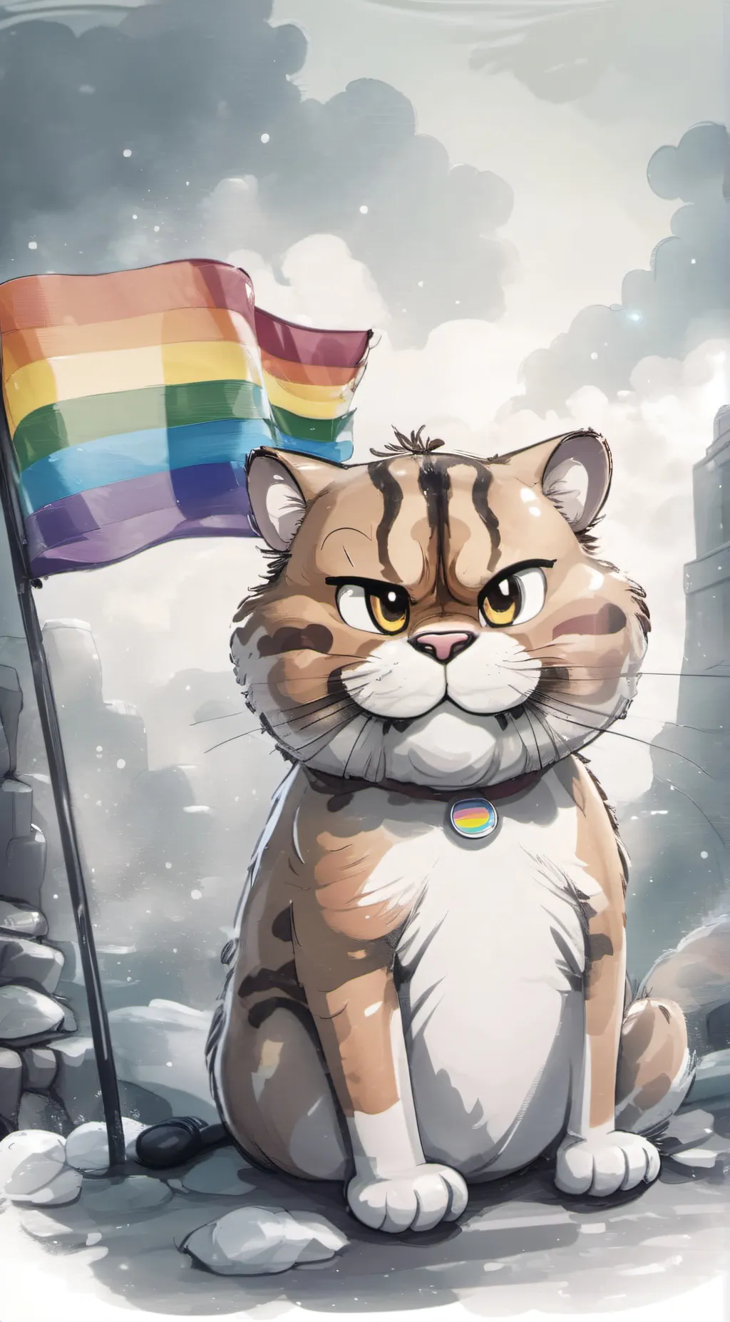 ai character: Garfield  background