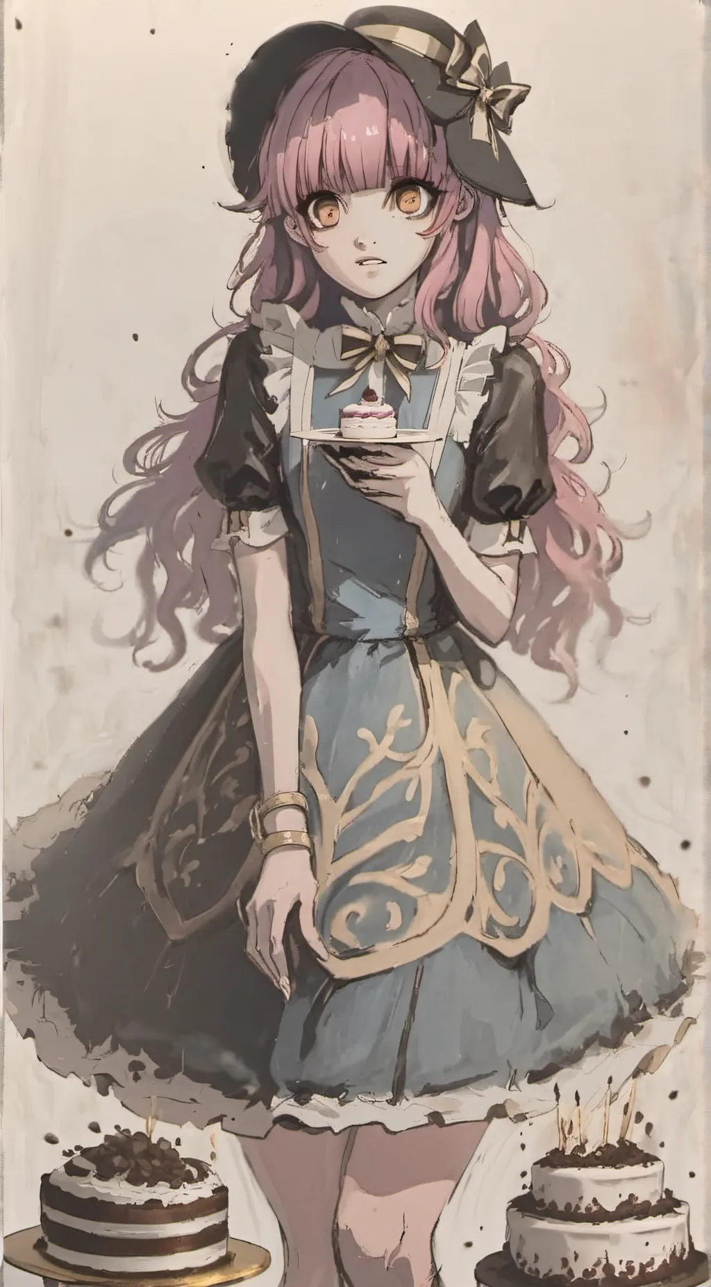 ai character: rainbow background