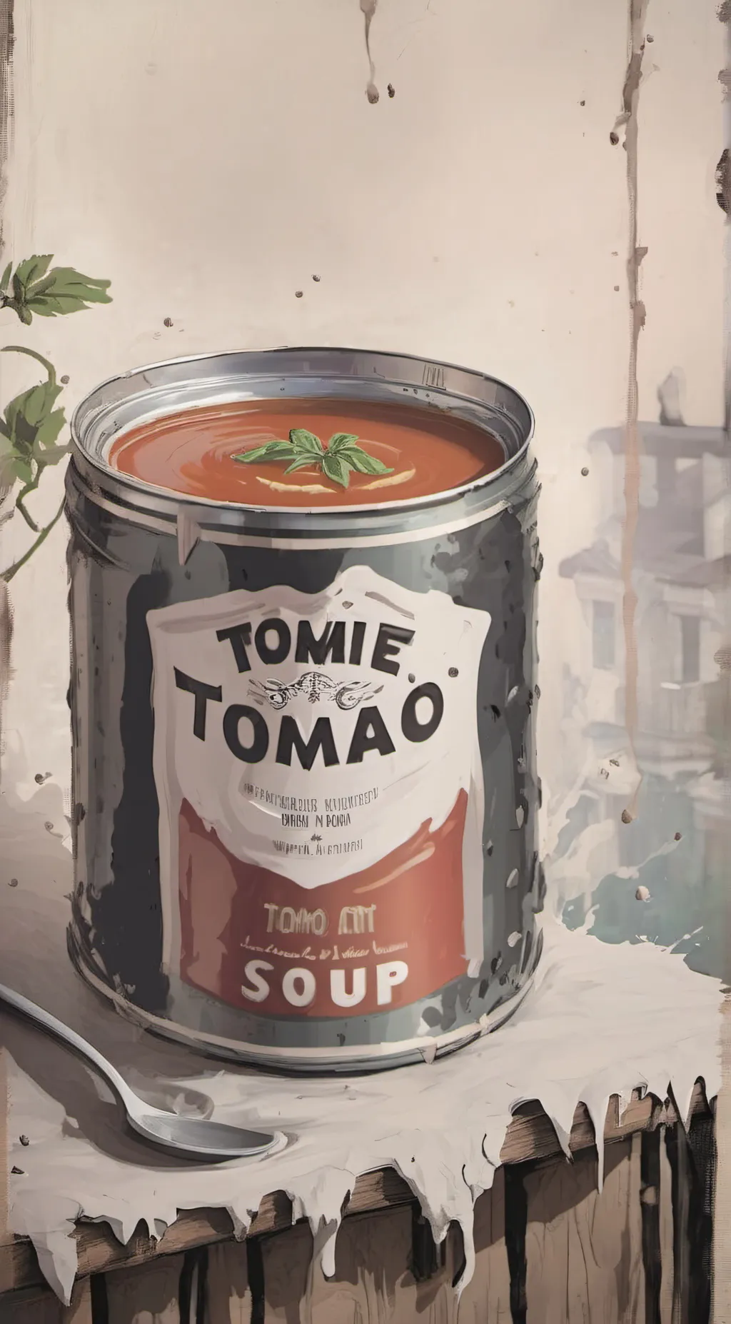 ai character: Tomato soup  background