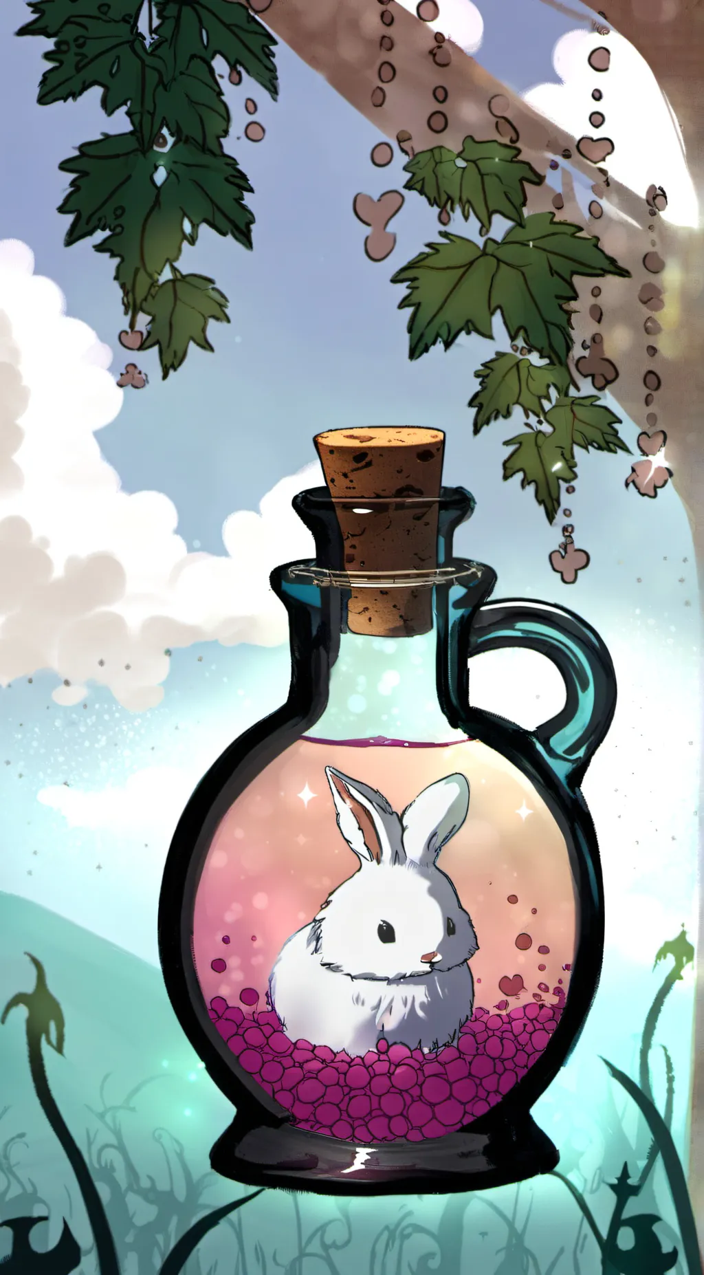 ai character: Bunny potion background