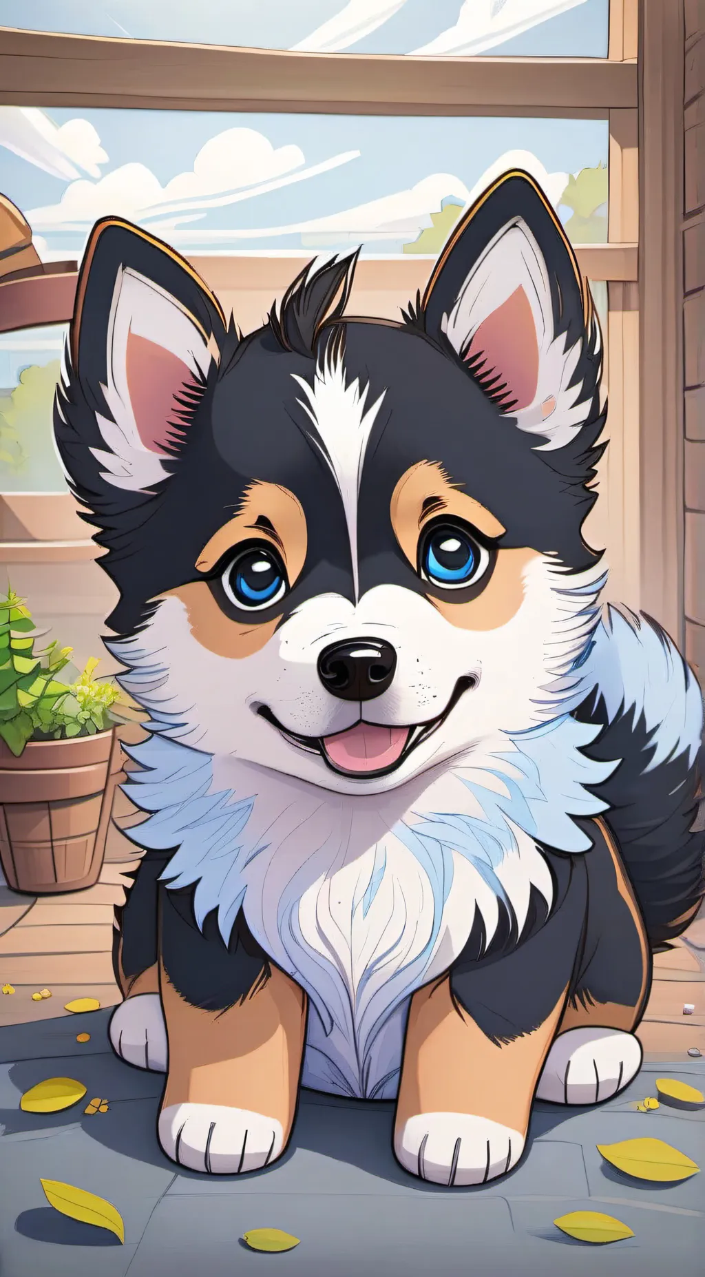 ai character: fluffy background