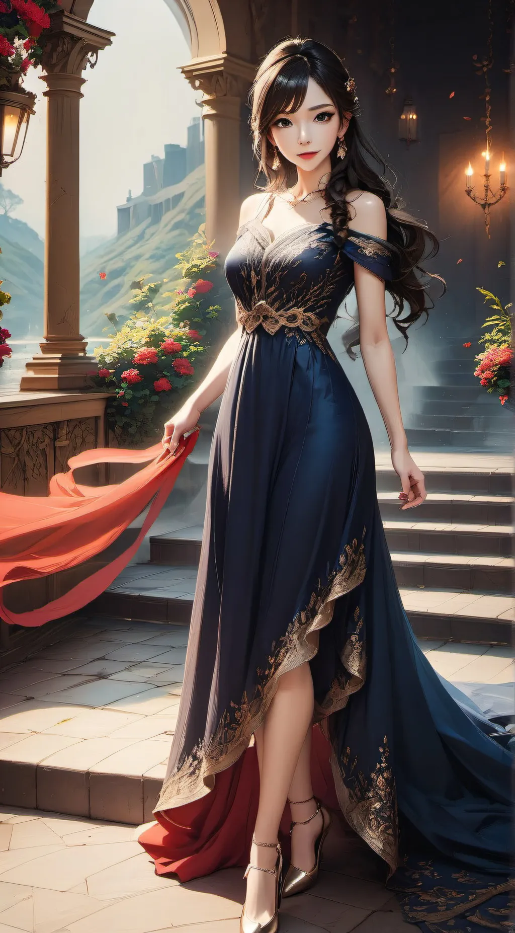 ai character: rose background