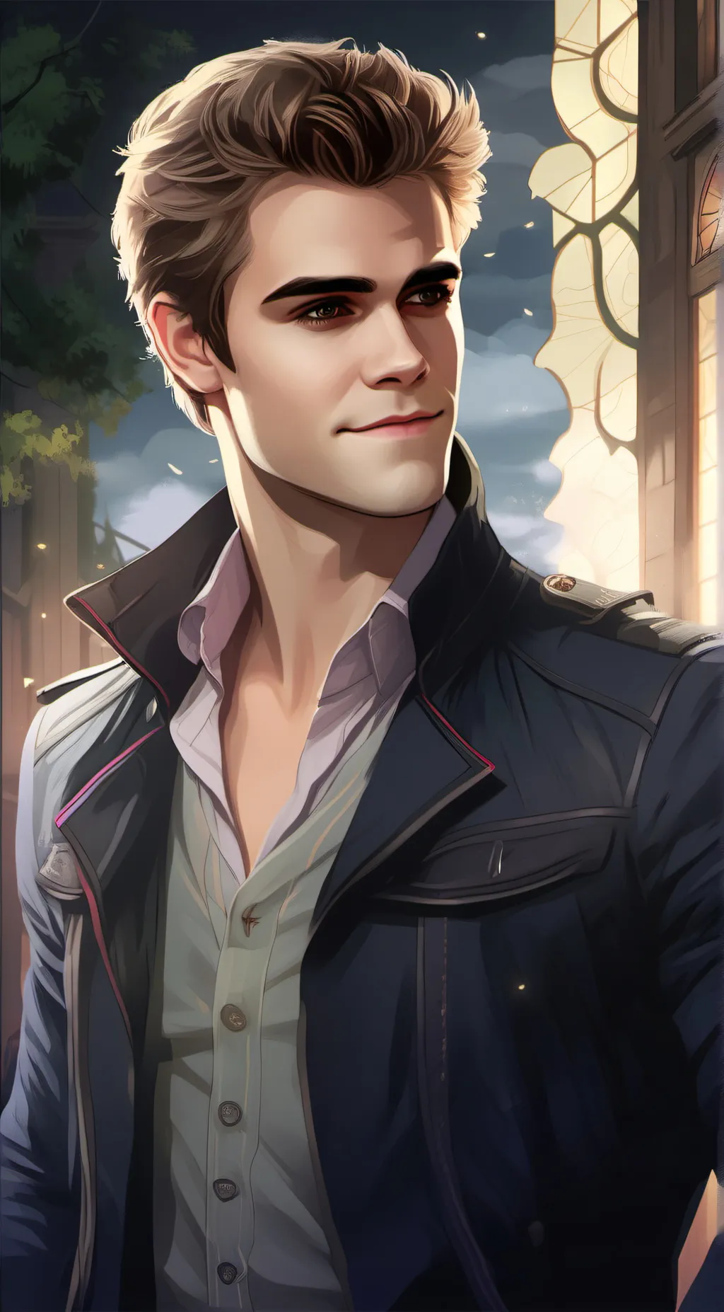 ai character: Stefan  background